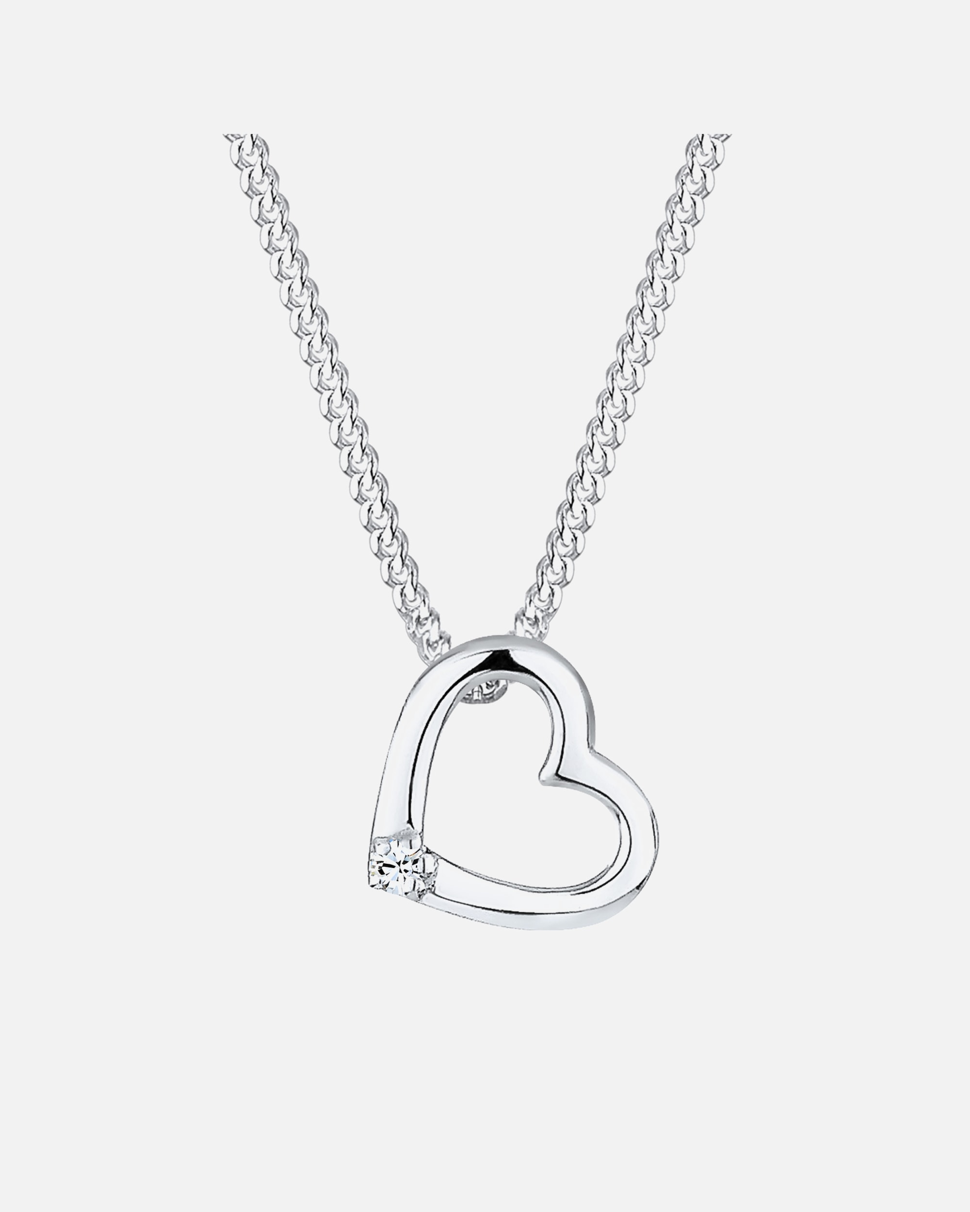 Naszyjnik dla Kobieta Damski wisiorek serce z kryształem, srebro 925 Sterling Silver 50