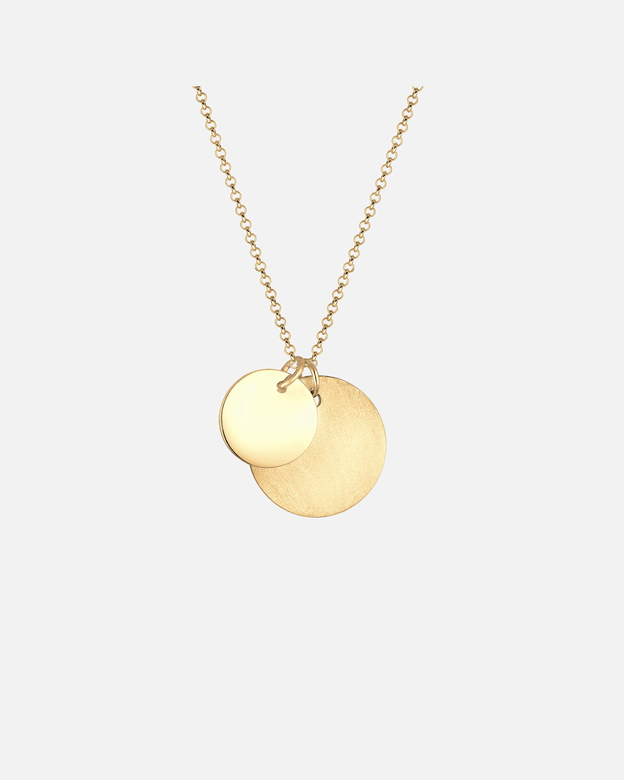 Naszyjnik dla Kobieta Elli Łańcuszek grochu damskiego w łańcuchu platelette circle duo szczotkowany w srebra próby 925 goldfarben