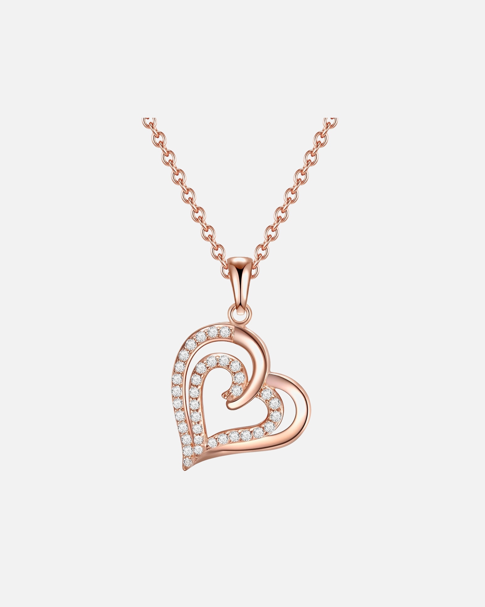 Naszyjnik dla Kobieta Rafaela Donata Naszyjnik srebrny Serce srebro wysokiej próby Cyrkonia różowe złoto 42,0 cm Basiskette + 7,0 cm Verlängerung
