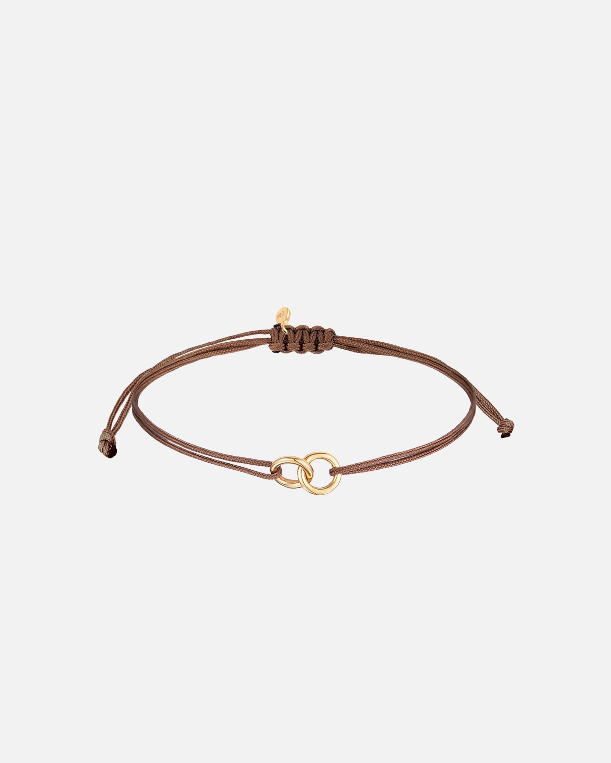 Bransoletka dla Kobieta Elli Damskie Koło Geo Minimal z nylonem brąz w srebrze próby 925 Sterling Silver pozłacane goldfarben