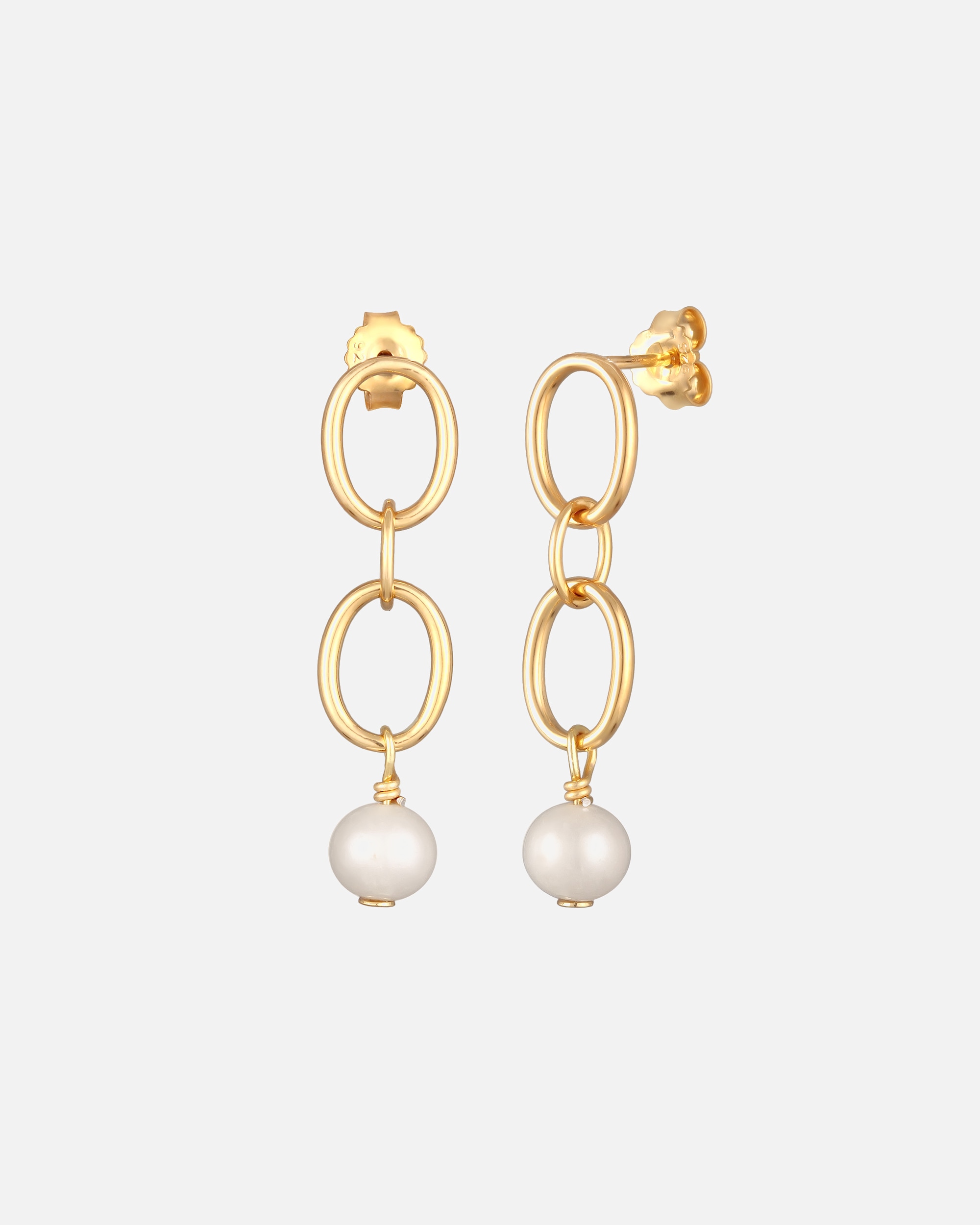 Kolczyki dla Kobieta Elli Damskie kolczyki łańcuszek z perłą słodkowodną z pozłacanego srebra próby 925 Sterling Silver goldfarben