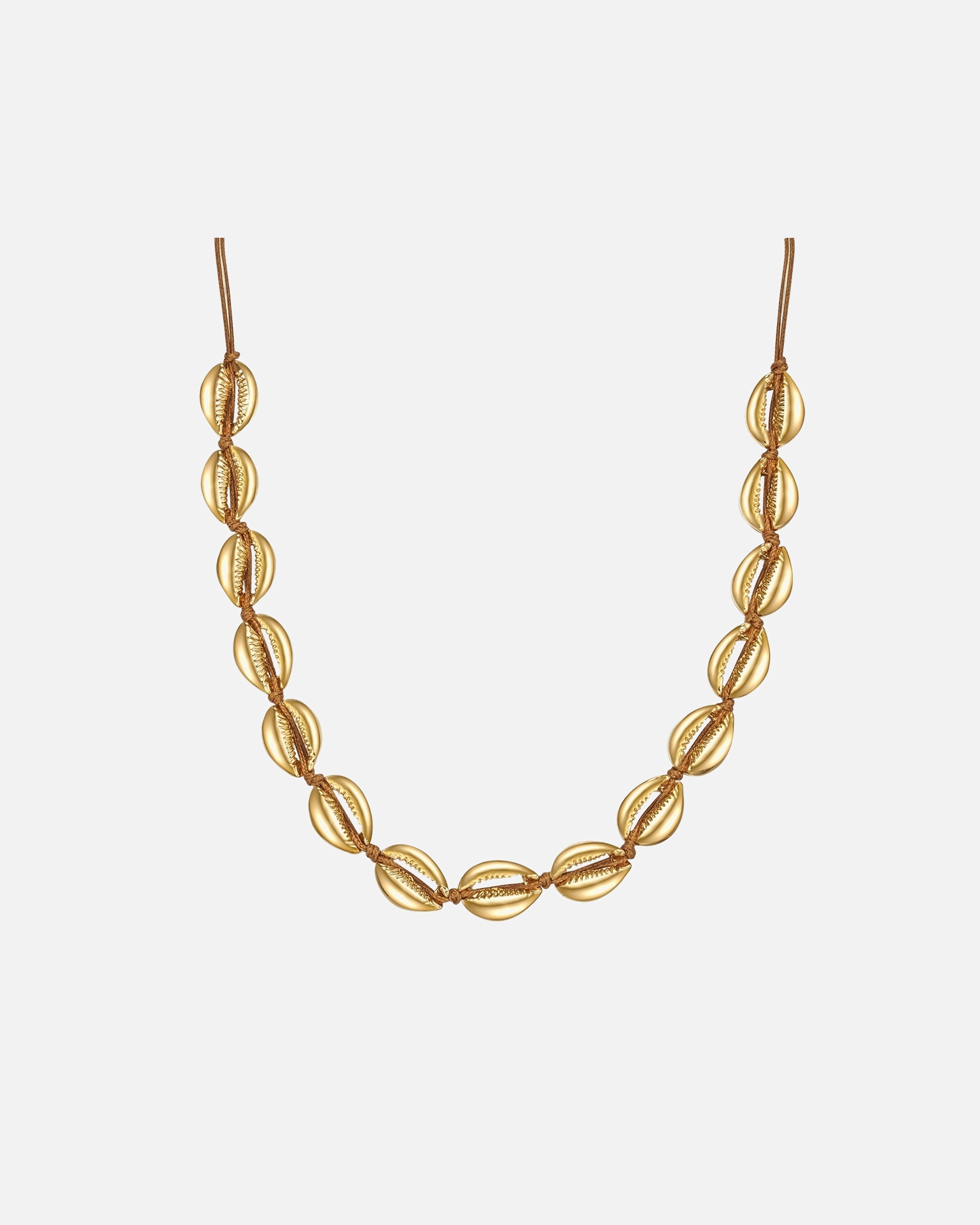 Naszyjnik dla Kobieta Łańcuszek Muszla z Stop metali w Żółte złoto 36,0 cm - 70,0 cm, flexibel einstellbar