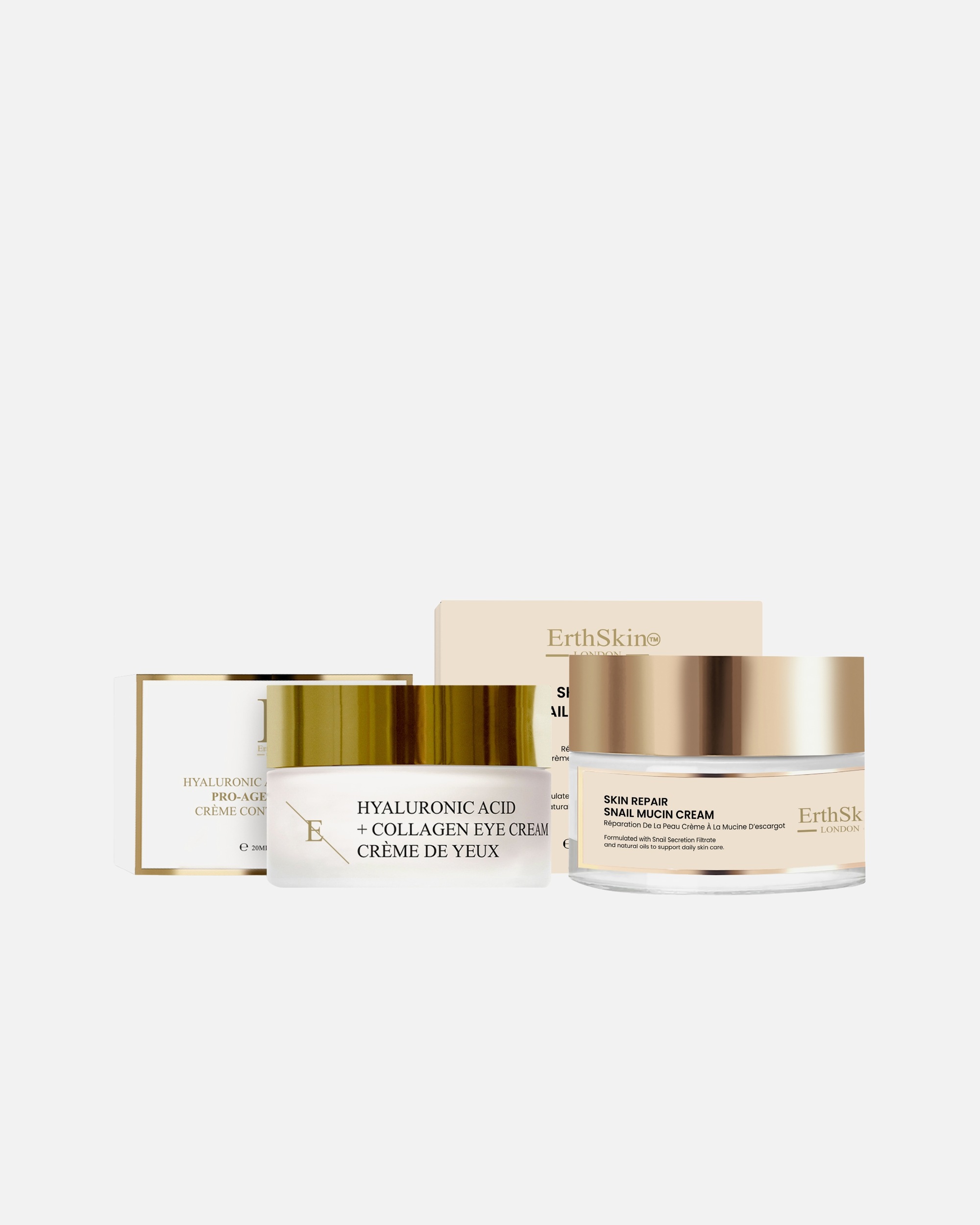 dla Unisex ErthSkin London Krem ze śluzem ślimaka do naprawy skóry + krem pod oczy Pro Age 1 sztukaka