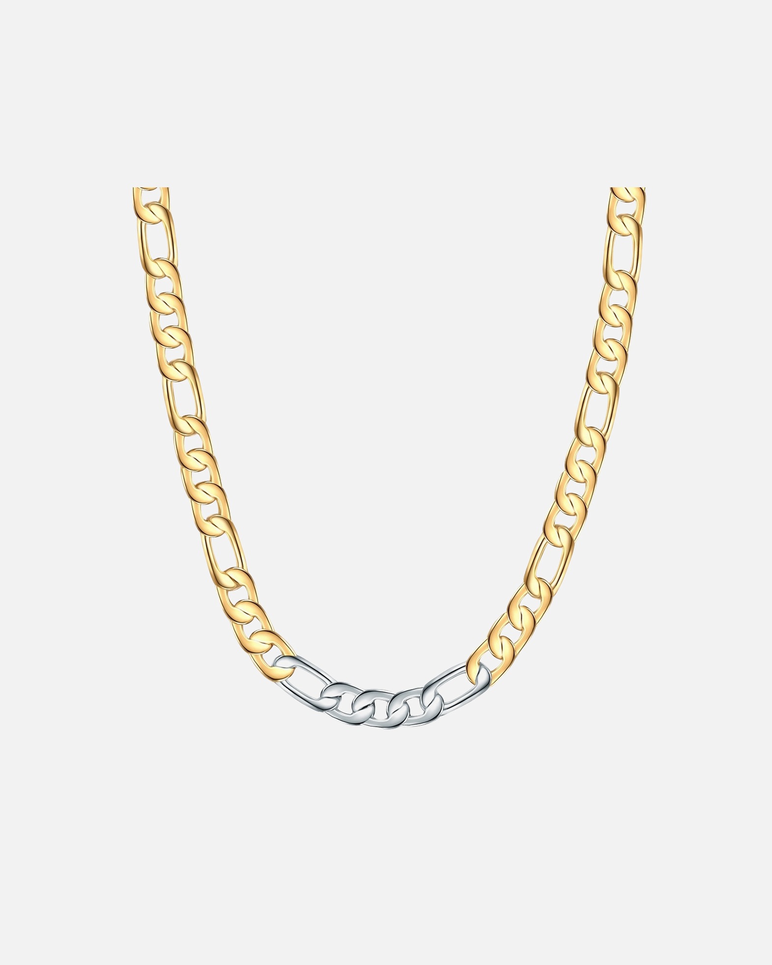 Naszyjnik dla Kobieta Łańcuszek z Mosiadz w Srebrny/żółte złoto 43,0 cm Basiskette + 5,0 cm Verlängerung