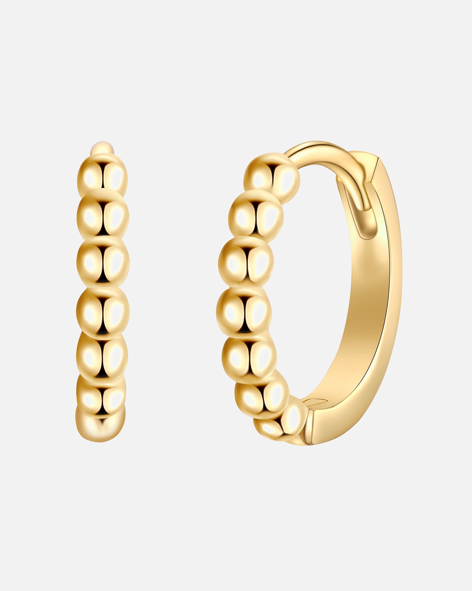 Obrączki dla Kobieta Kolczyki z Srebro wysokiej próby w Żółte złoto 12,5 mm