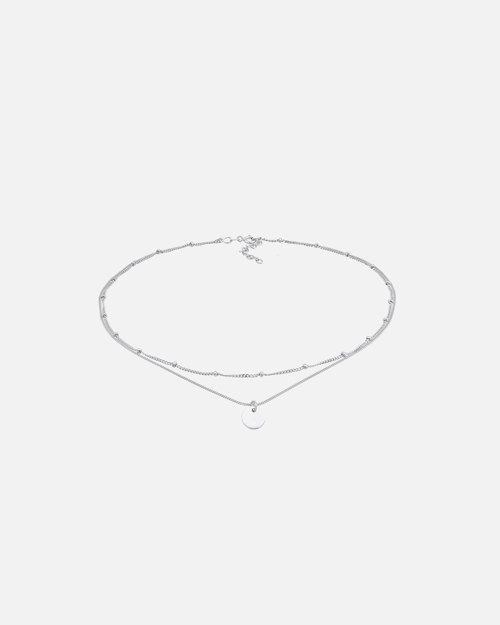 Naszyjnik dla Kobieta Elli Damski choker warstwowy płytkowy z pozłacanego srebra próby 925 Sterling Silver silberfarben