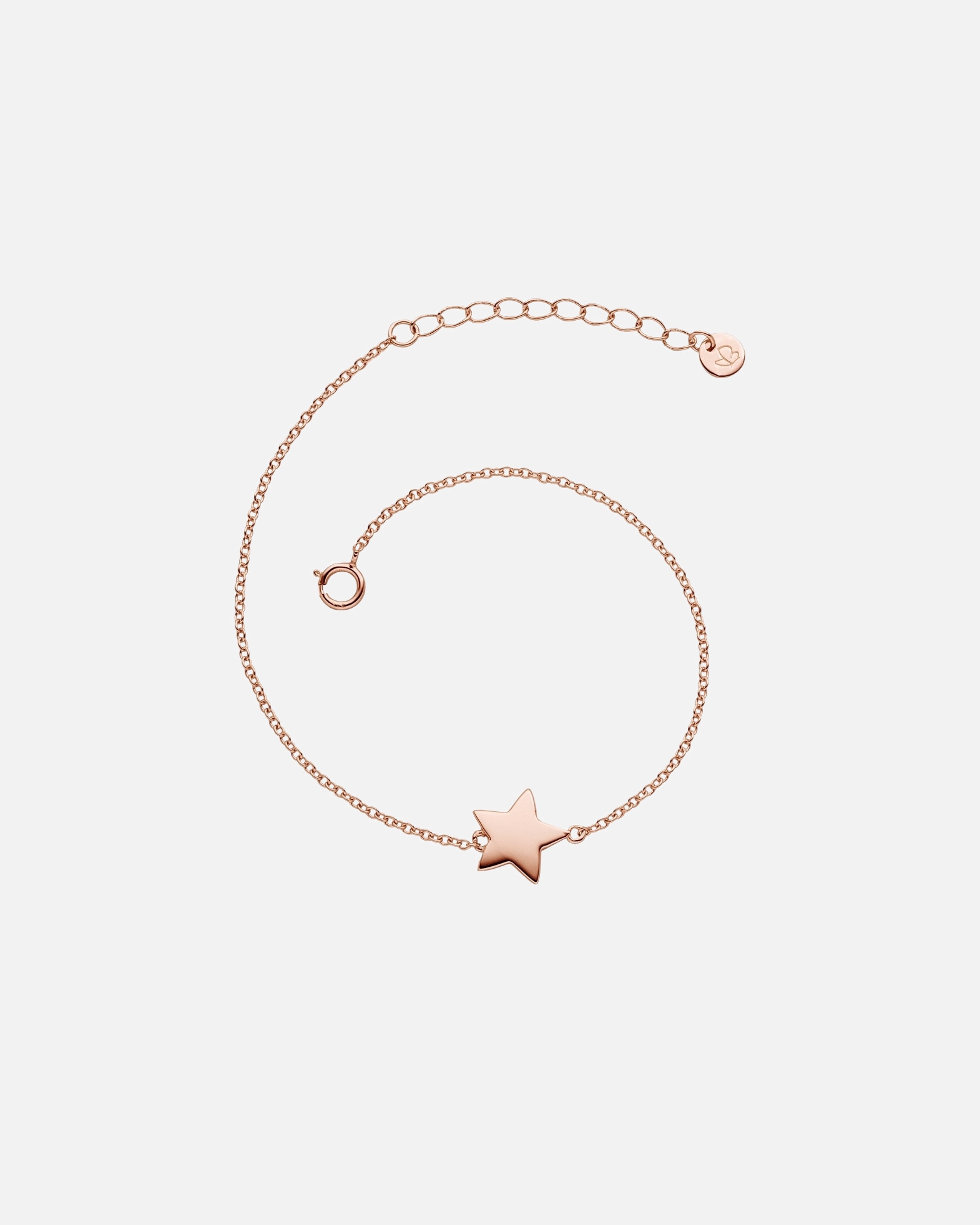 Bransoletka dla Kobieta Glanzstücke München Srebrna bransoleta Gwiazda srebro wysokiej próby różowe złoto 17,0 cm Basislänge + 3,0 cm Verlängerung