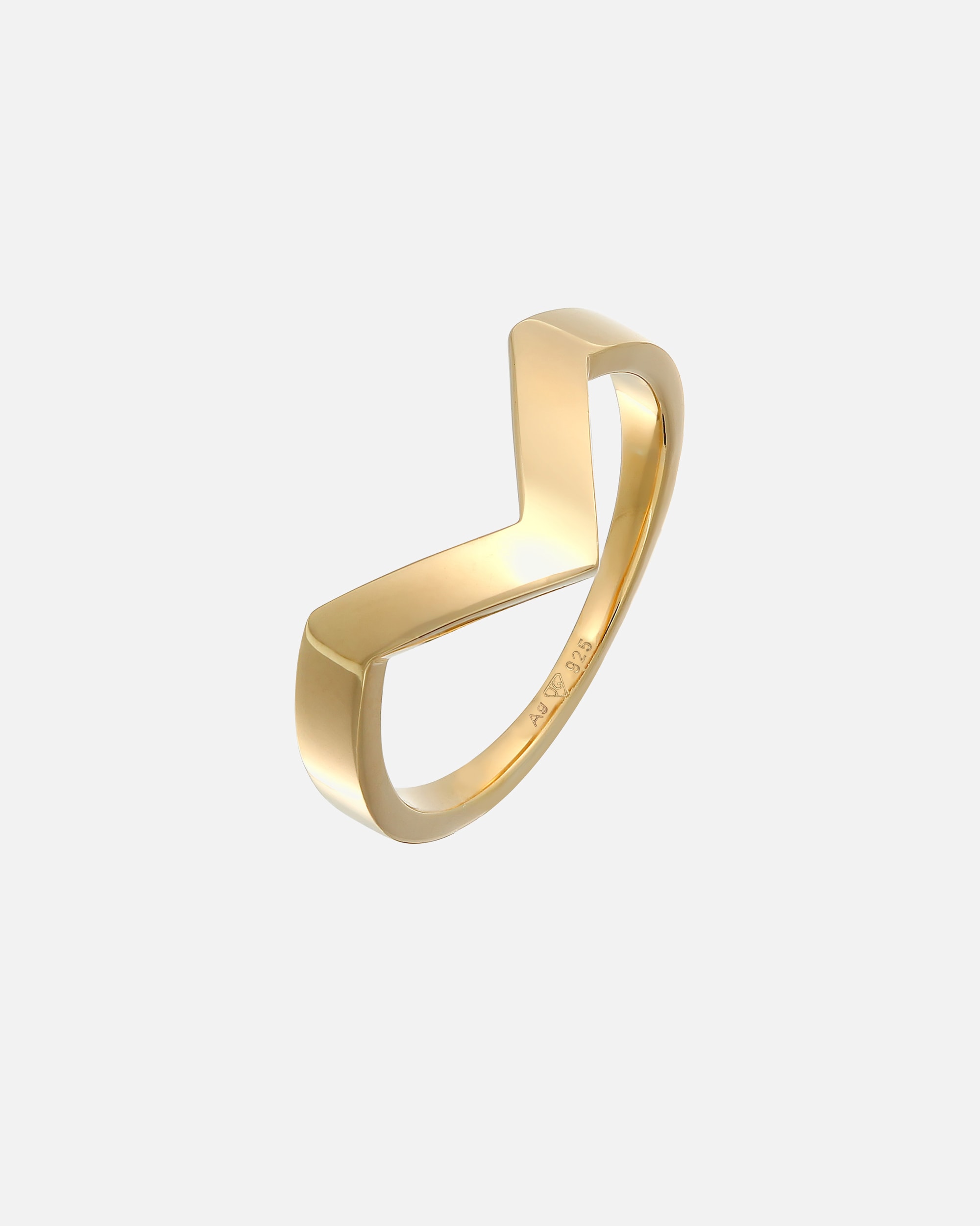 Pierścionek dla Kobieta Elli PREMIUM Damski w kształcie litery V Geo Basic w rodowanym srebrze 925 Sterling Silver 66