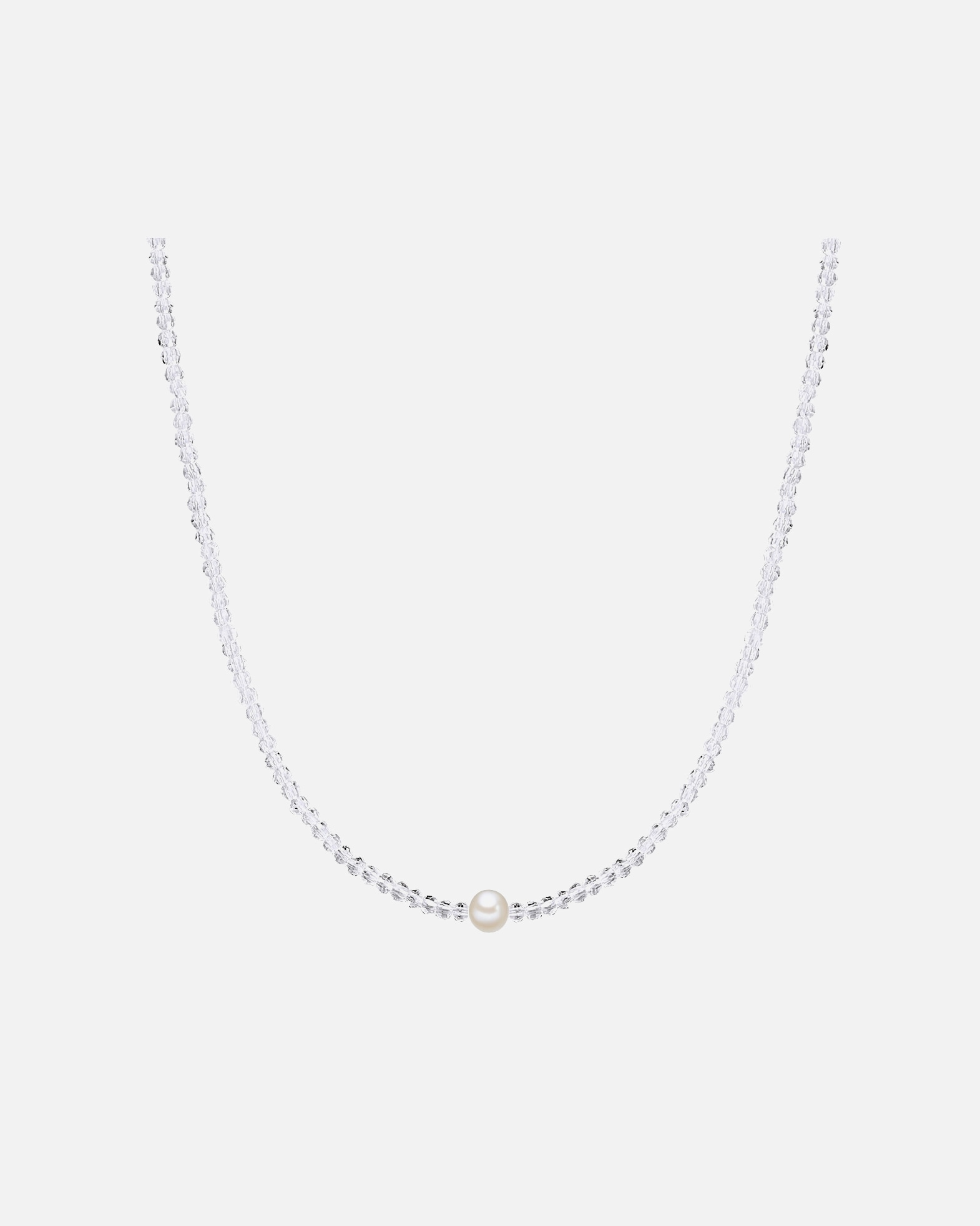 Naszyjnik dla Kobieta Srebro wysokiej pr óby kryształ kwarcu Perła hodowlana słodkowodna 40,0 cm Basiskette + 5,0 cm Verlängerung