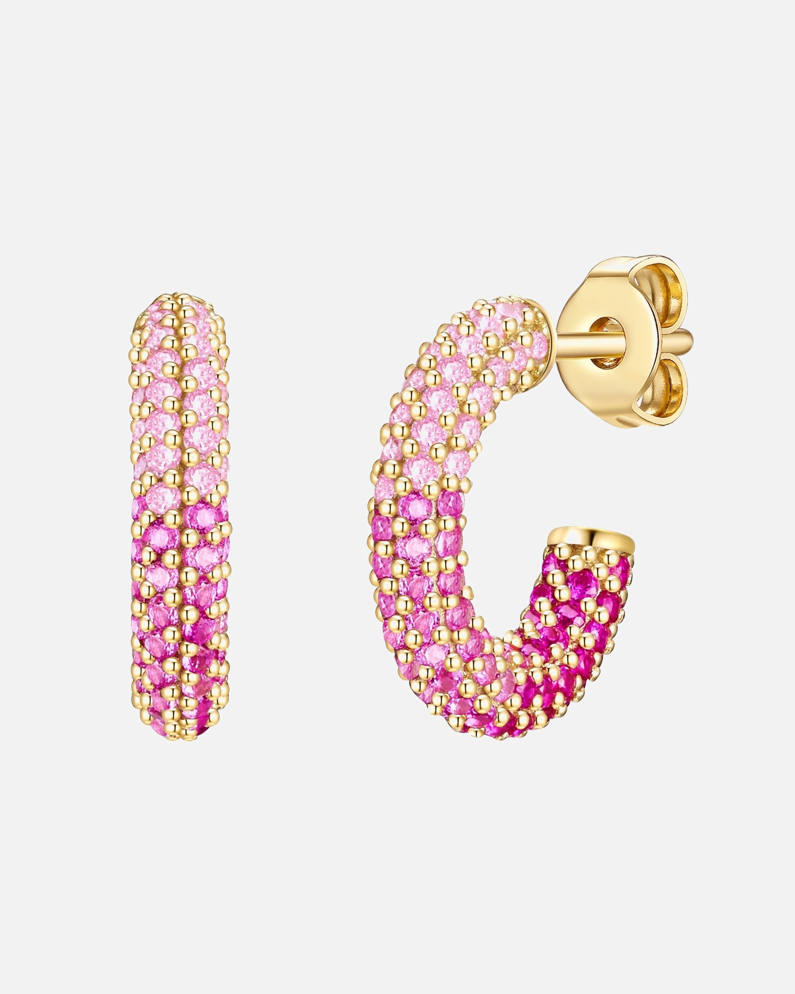 Obrączki dla Kobieta Srebrne kolczyki kreole srebro wysokiej próby Cyrkonia żółte złoto 15,6 mm