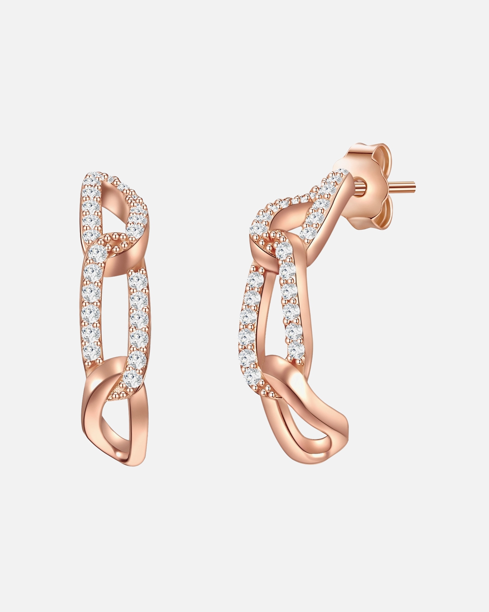 Obrączki dla Kobieta Glanzstücke München Srebrne kolczyki kreole srebro wysokiej próby Cyrkonia różowe złoto 16,4 mm