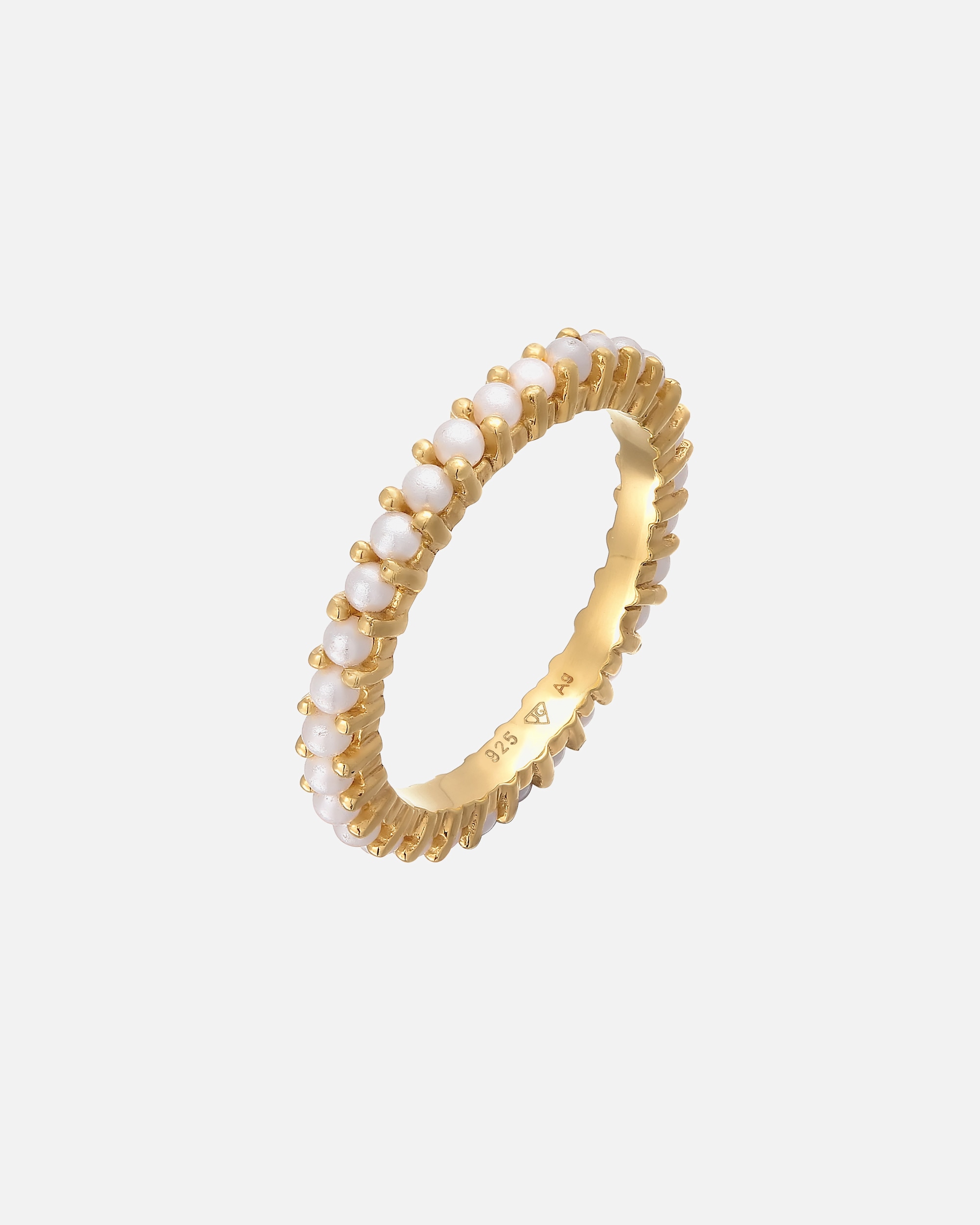 Pierścionek dla Kobieta Elli Damska obrączka Memoire szklane koraliki w srebrze próby 925 Sterling Silver 52