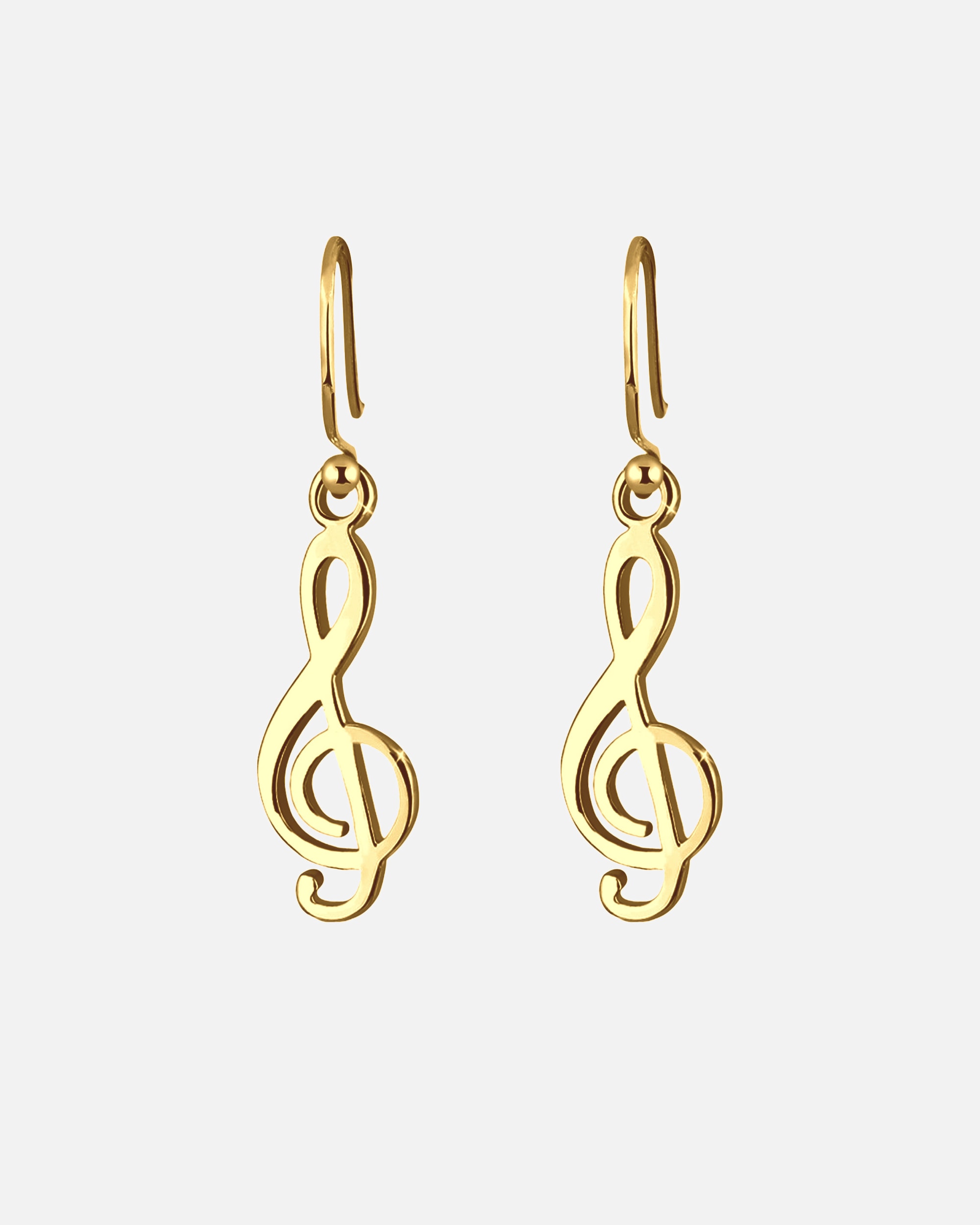 Kolczyki dla Kobieta Elli Damskie kolczyki wiszące klucz wiolinowy wycięty ze srebra próby 925 Sterling Silver goldfarben