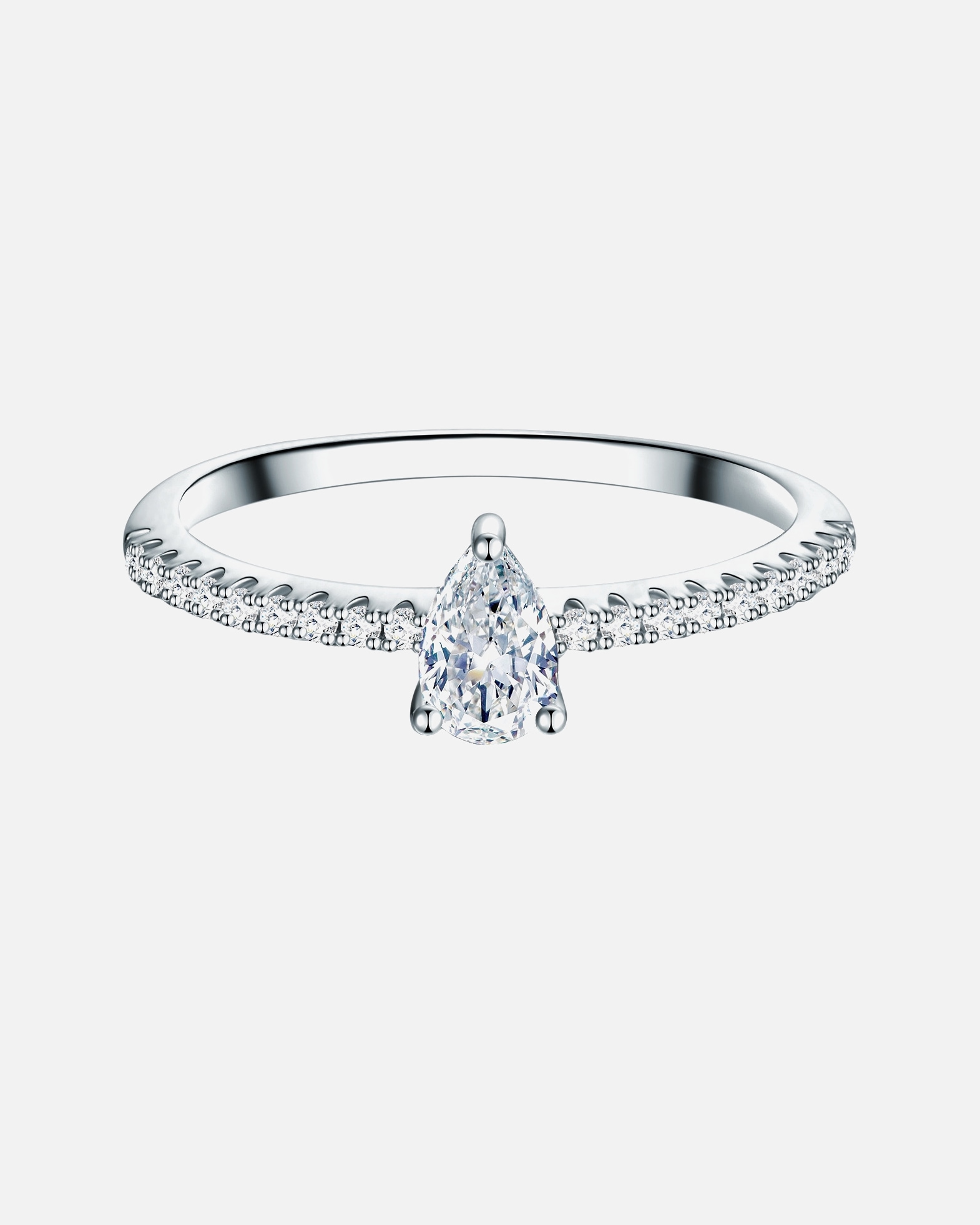 Pierścionek dla Kobieta Srebrny pierścionek srebro wysokiej próby Cyrkonia srebrny 52