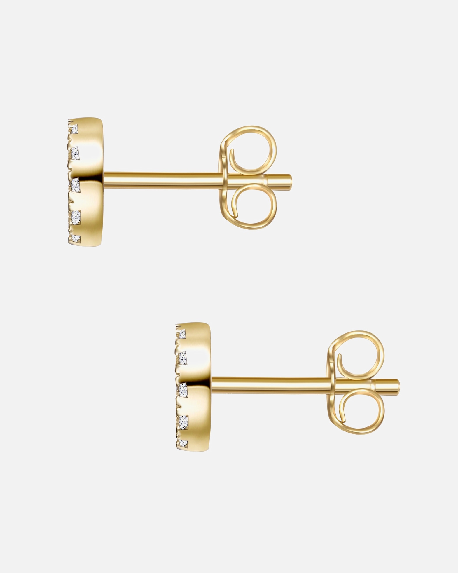 Kolczyki dla Kobieta Glanzstücke München Srebrne kolczyki sztyfty Krąg srebro wysokiej próby Cyrkonia żółte złoto 5,7 mm