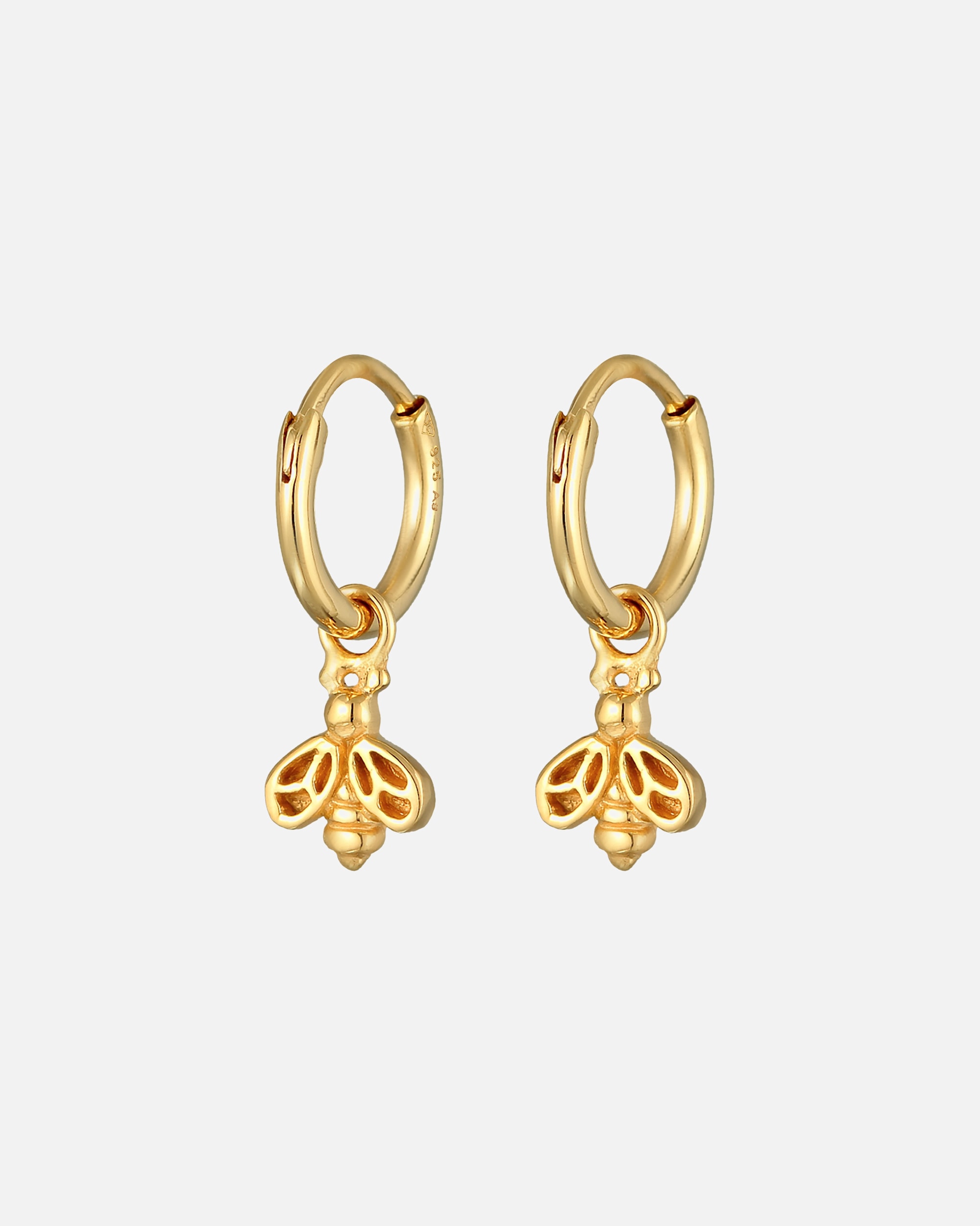 Kolczyki dla Kobieta Elli Damskie creole wisiorek pszczoła z pozłacanego srebra próby 925 Sterling Silver goldfarben