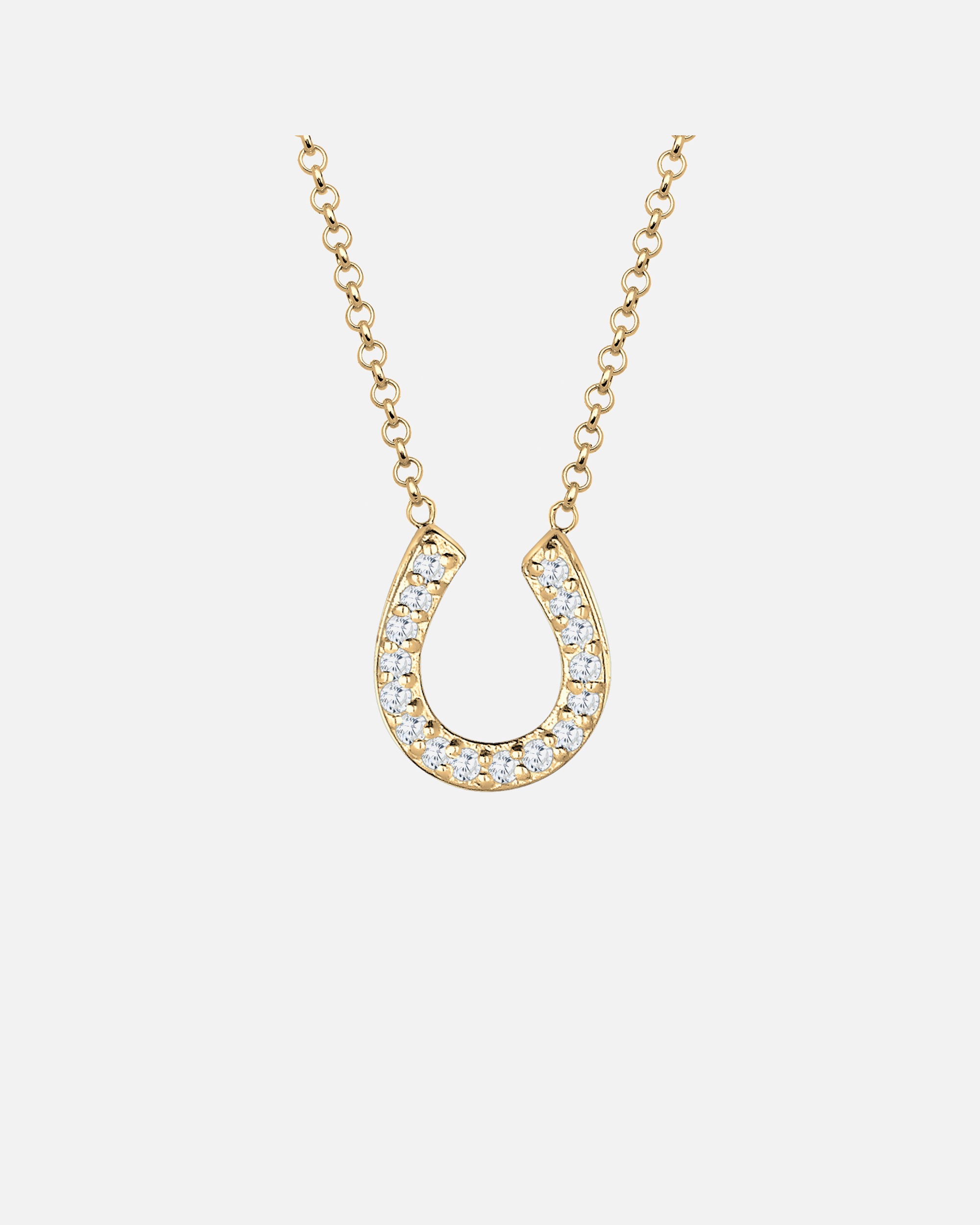 Naszyjnik dla Kobieta Elli Damska zawieszka podkowa talizman szczęścia z kryształami cyrkoniami w srebrze próby 925 Sterling Silver 55