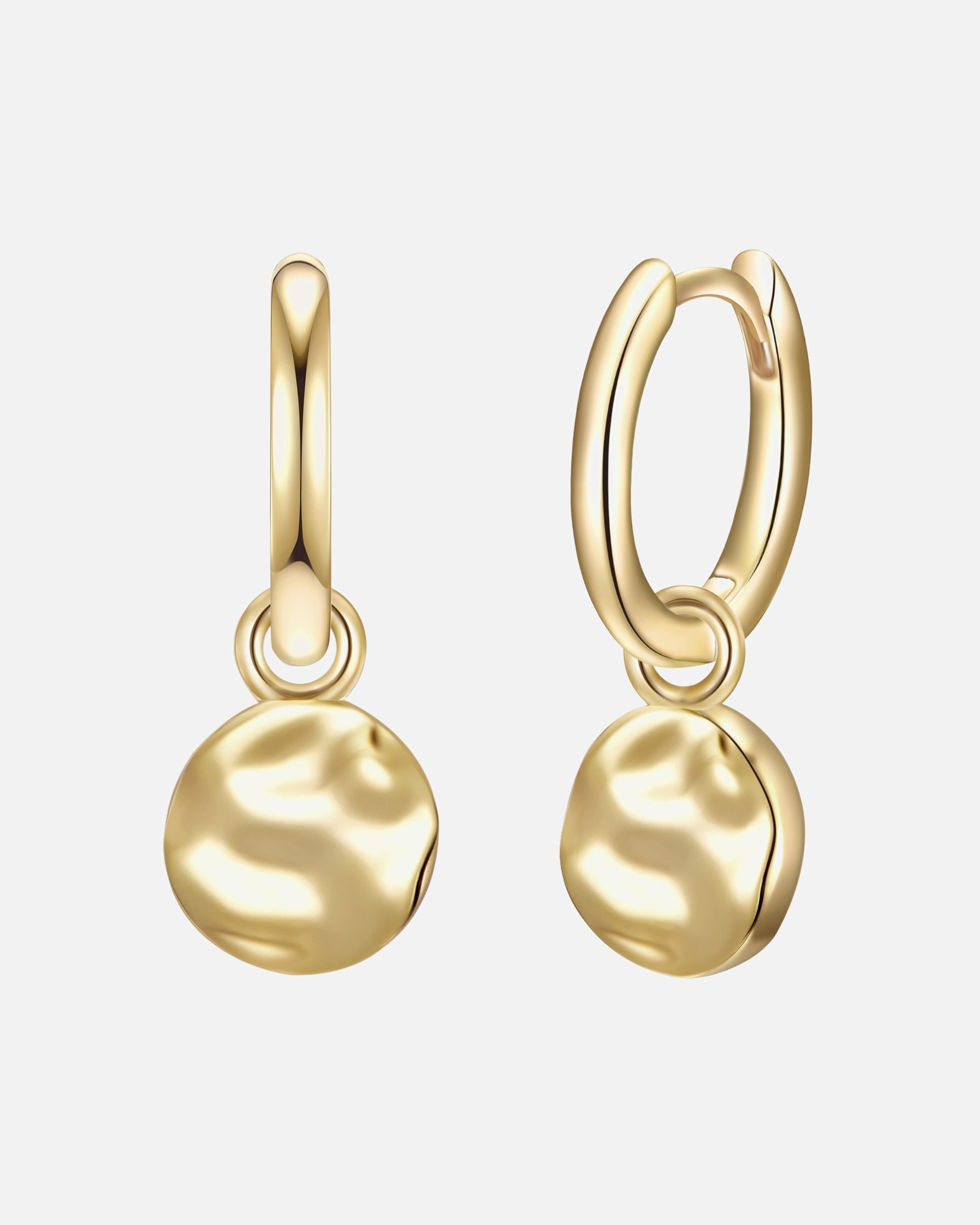 Obrączki dla Kobieta Kolczyki Okrag z Srebro wysokiej próby w Żółte złoto 9,7 mm