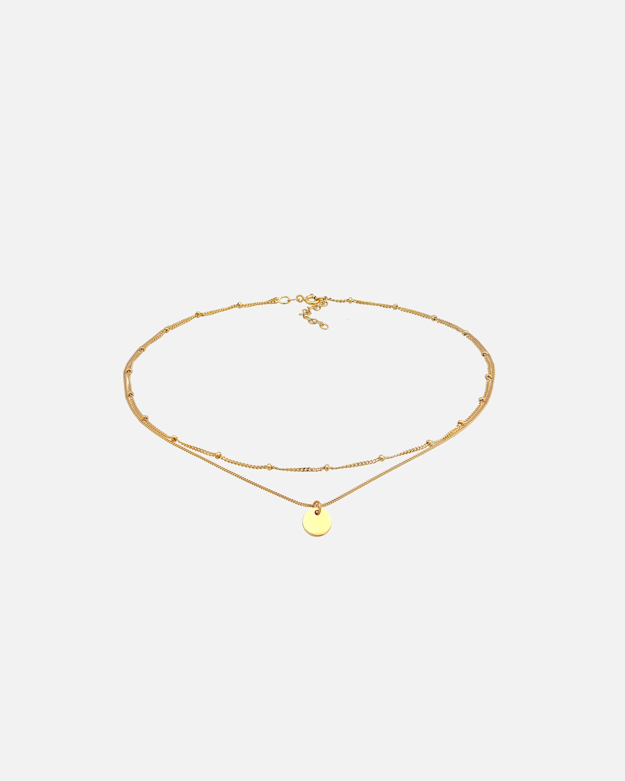 Naszyjnik dla Kobieta Elli Damski choker warstwowy płytkowy z pozłacanego srebra próby 925 Sterling Silver goldfarben