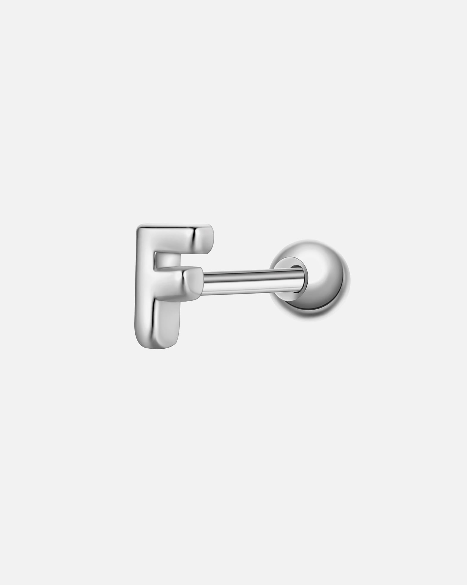 Kolczyki dla Kobieta Glanzstücke München Piercing Litera F ze srebra próby 925 w kolorze srebrnym 4,2 mm