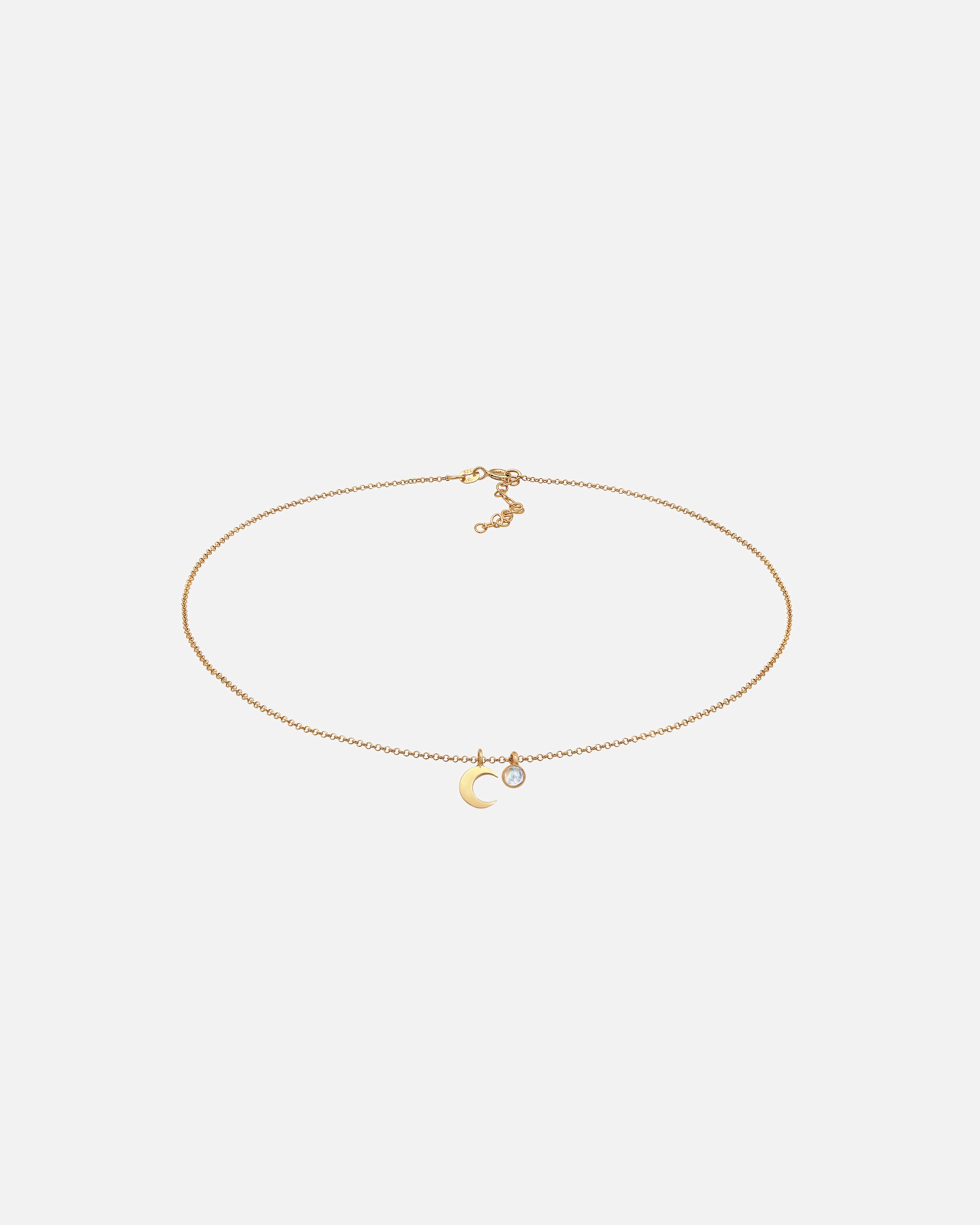 Naszyjnik dla Kobieta Elli Damski Choker Półksiężyc z kamieniem księżycowym Astro w srebrze próby 925 Sterling Silver goldfarben