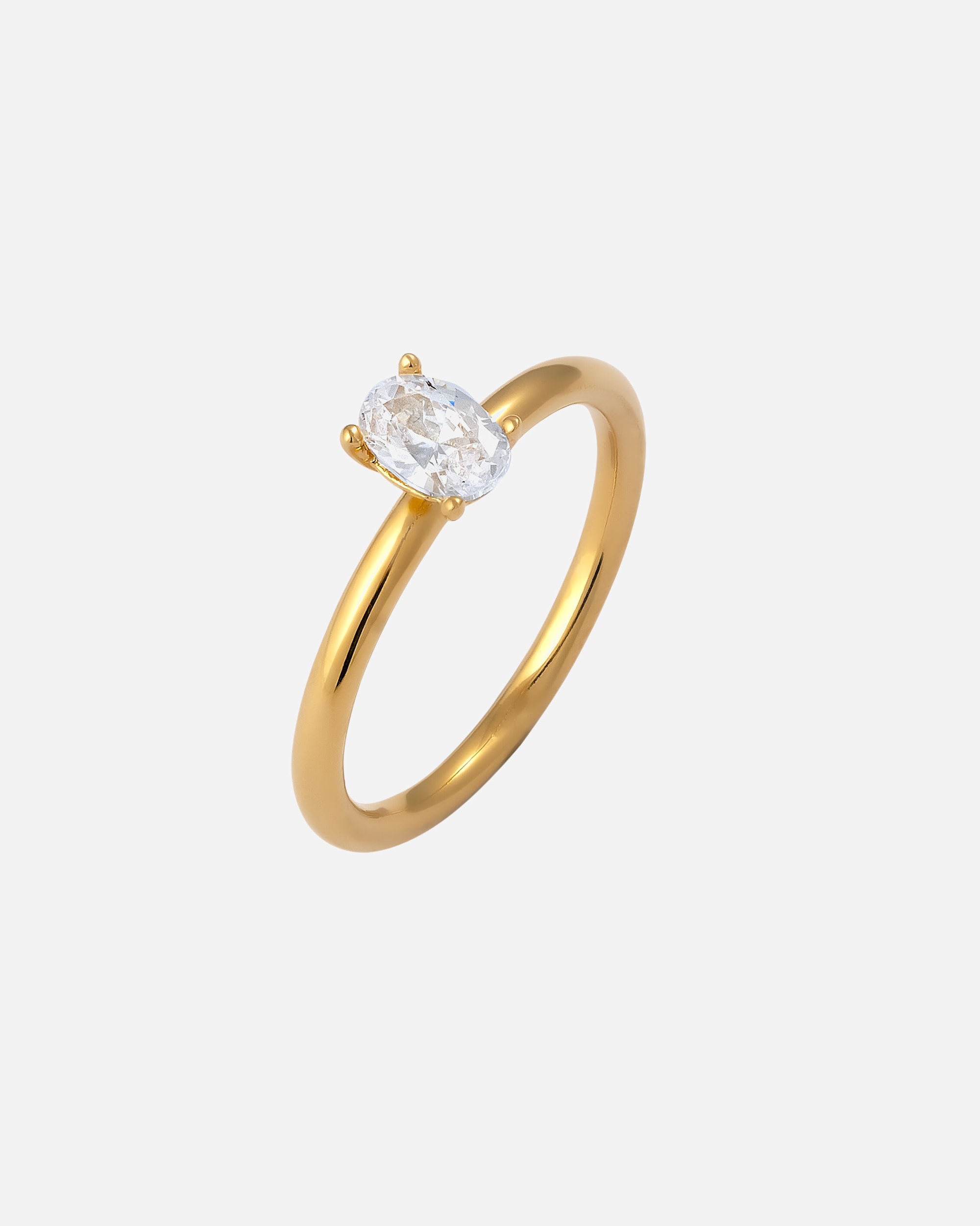 Pierścionek dla Kobieta Elli Pierścionek z Kamieniami Kobiety Owalny Cyrkonia Diamond Szlif Biały 925 Sterling Silver 54