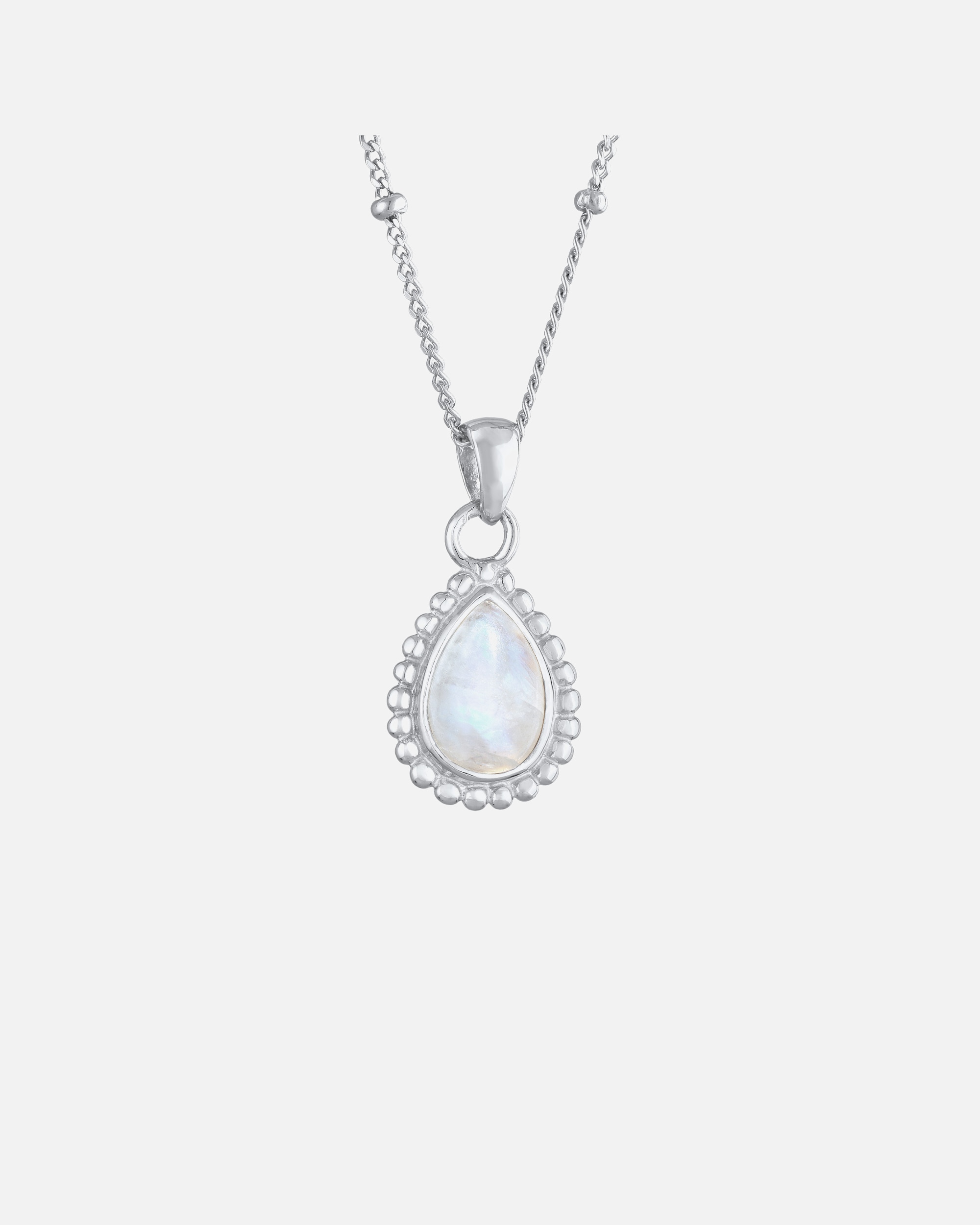 Naszyjnik dla Kobieta Elli Damski wisiorek kropla z kamieniem księżycowym wykonany ze srebra próby 925 silberfarben