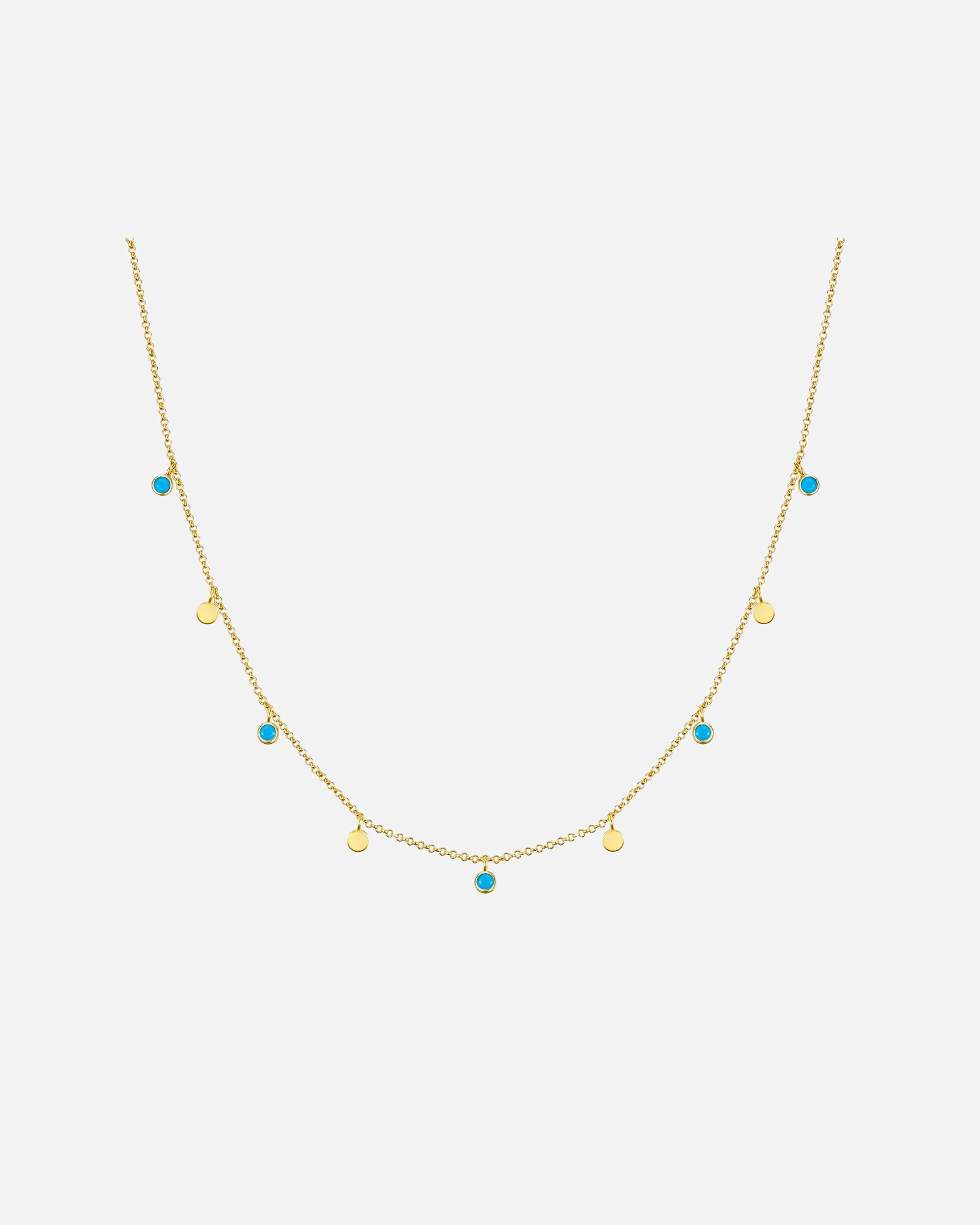 Naszyjnik dla Kobieta Glanzstücke München Naszyjnik srebrny srebro wysokiej próby turkusowy żółte złoto 40,0 cm Basiskette + 5,0 cm Verlängerung