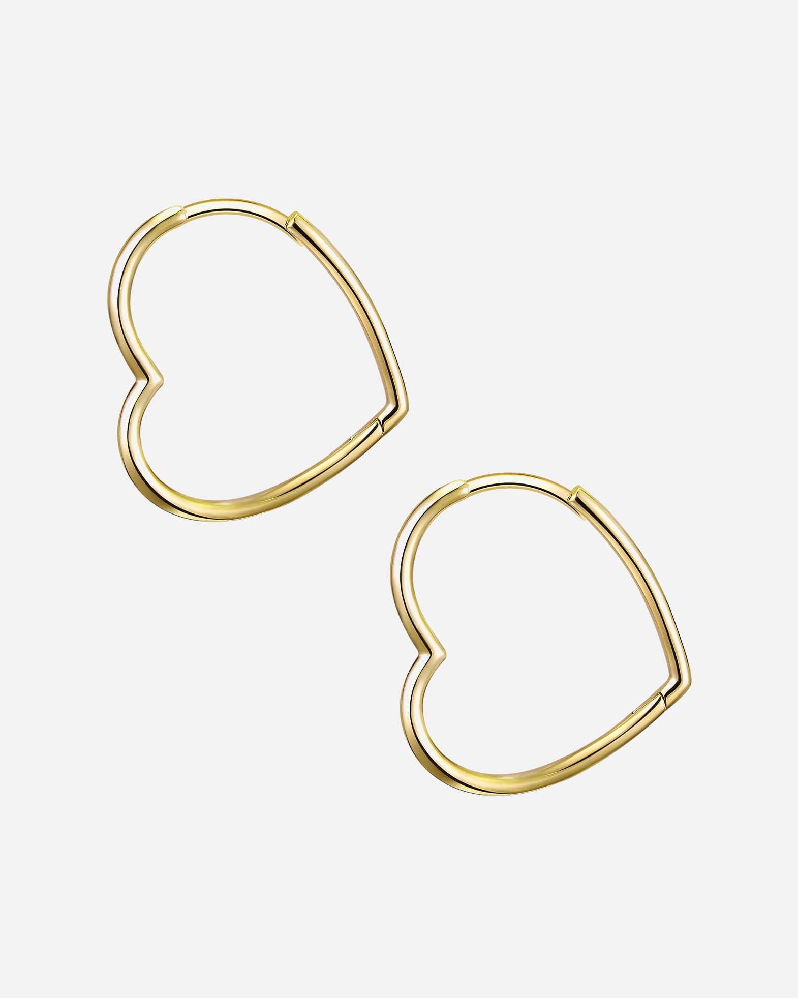 Obrączki dla Kobieta Glanzstücke München Srebrne kolczyki kreole Serce srebro wysokiej próby różowe złoto 29,2 mm