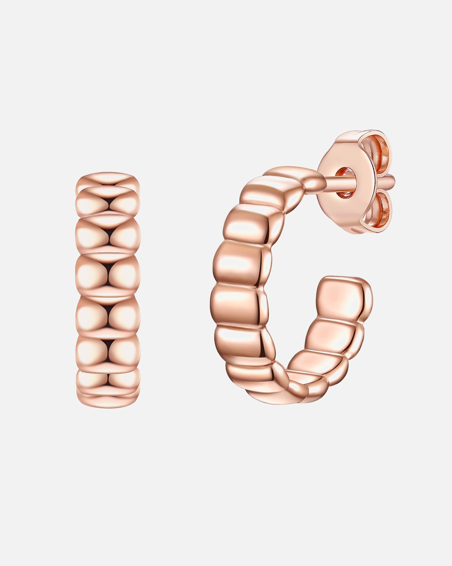 Kolczyki dla Kobieta Srebrne kolczyki kreole srebro wysokiej próby różowe złoto 12,9 mm