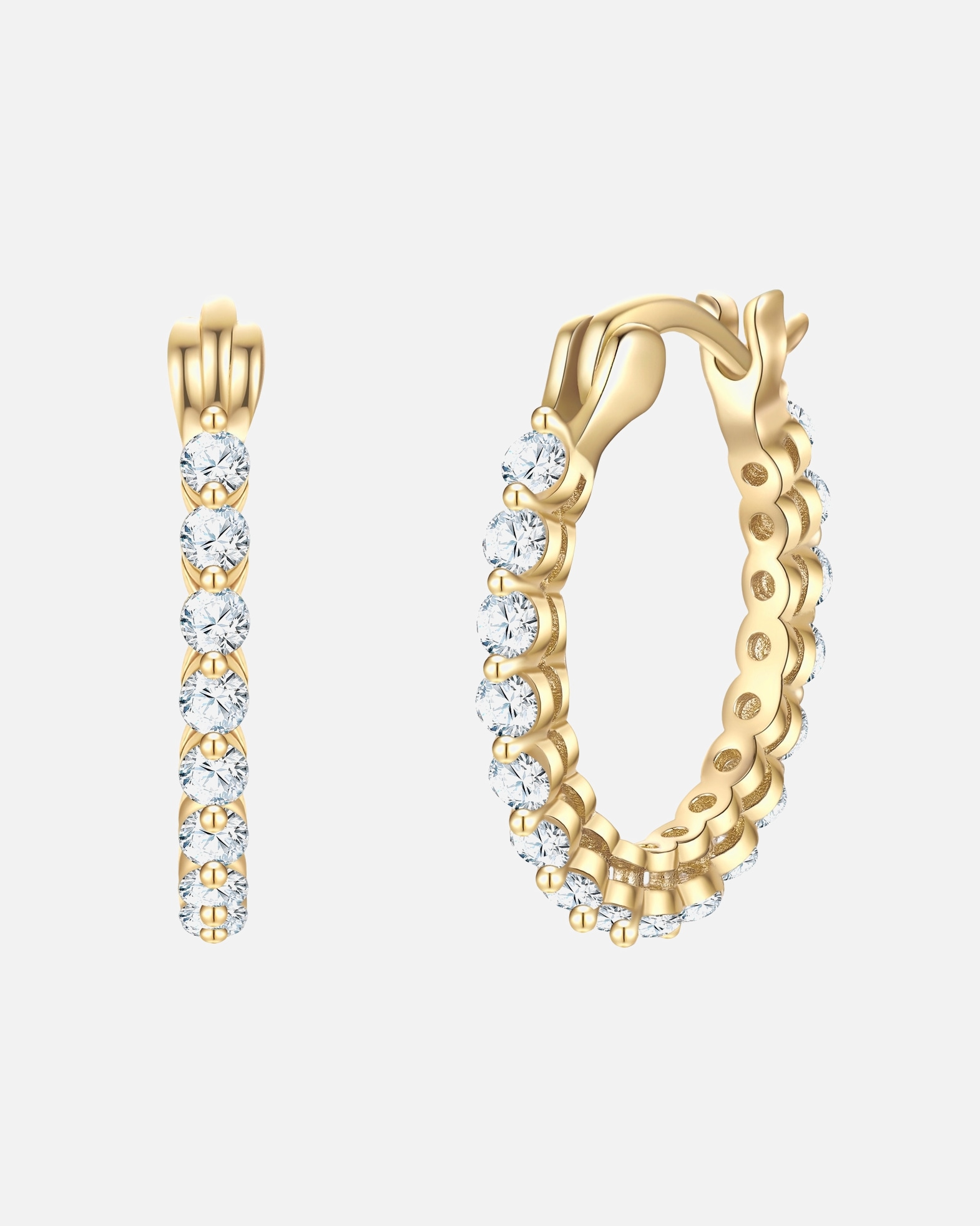 Obrączki dla Kobieta Kolczyki z Srebro wysokiej próby w Żółte złoto 19,7 mm