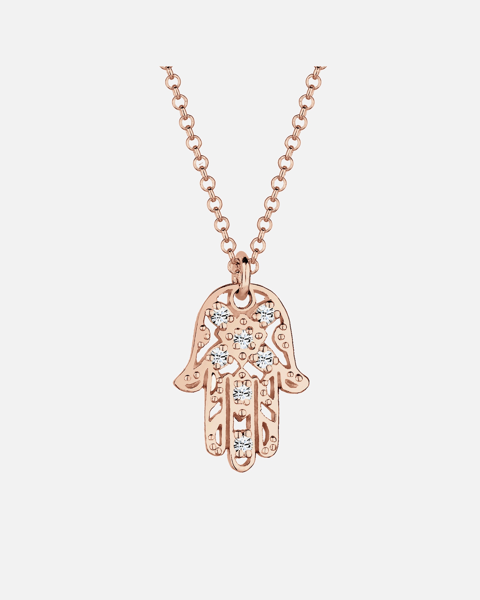 Naszyjnik dla Kobieta Elli Damska zawieszka ręka Hamsa z kryształami w srebrze 925 Sterling Silver 45