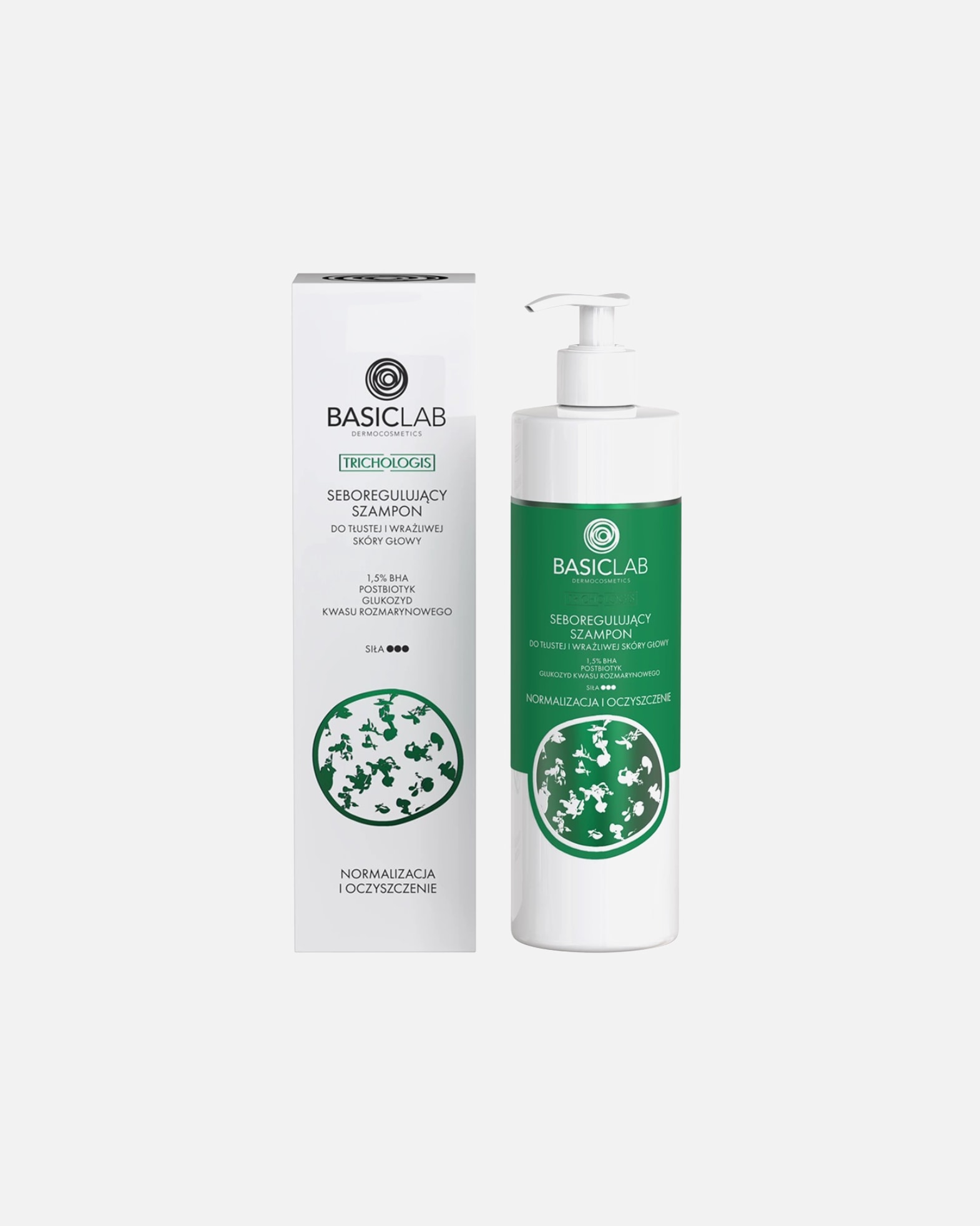 Szampon do włosów dla Unisex BasicLab Trichologis - wrażliwa i tłusta skóra głowy 300 ml