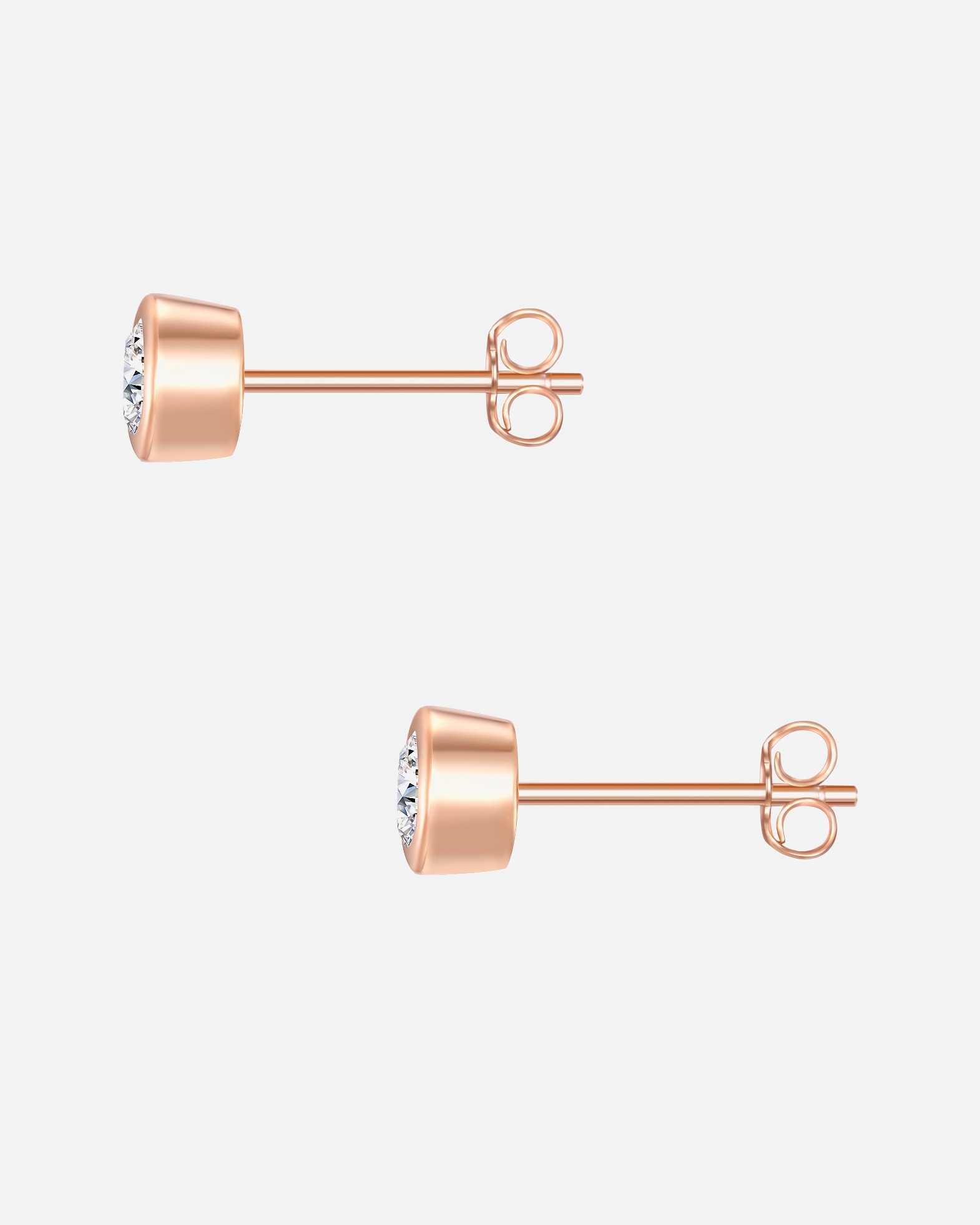 Kolczyki dla Kobieta Rafaela Donata Srebrne kolczyki sztyfty srebro wysokiej próby Cyrkonia różowe złoto 5,0 mm