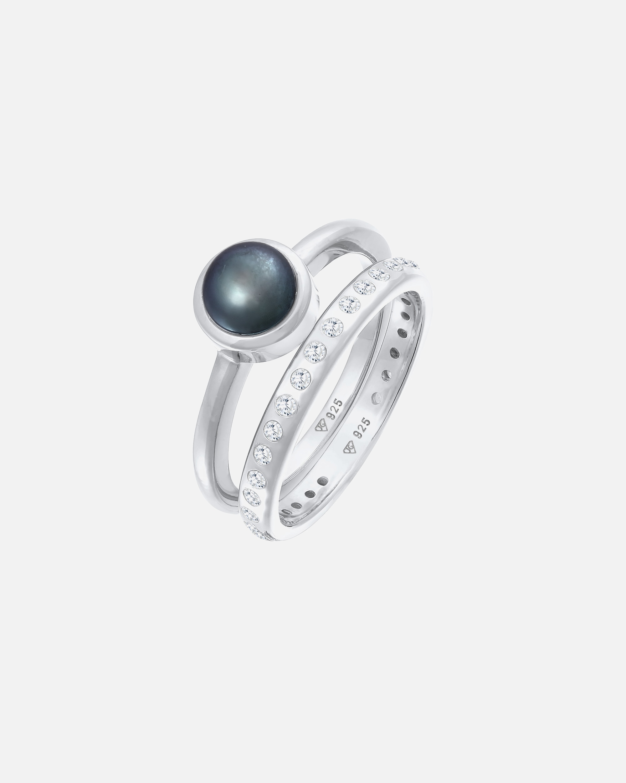 Pierścionek dla Kobieta Nenalina Damskie perły Eternity zestaw 2 częściowy z perłą hodowlana słodkowodną w pozłacanym srebrze próby 925 58