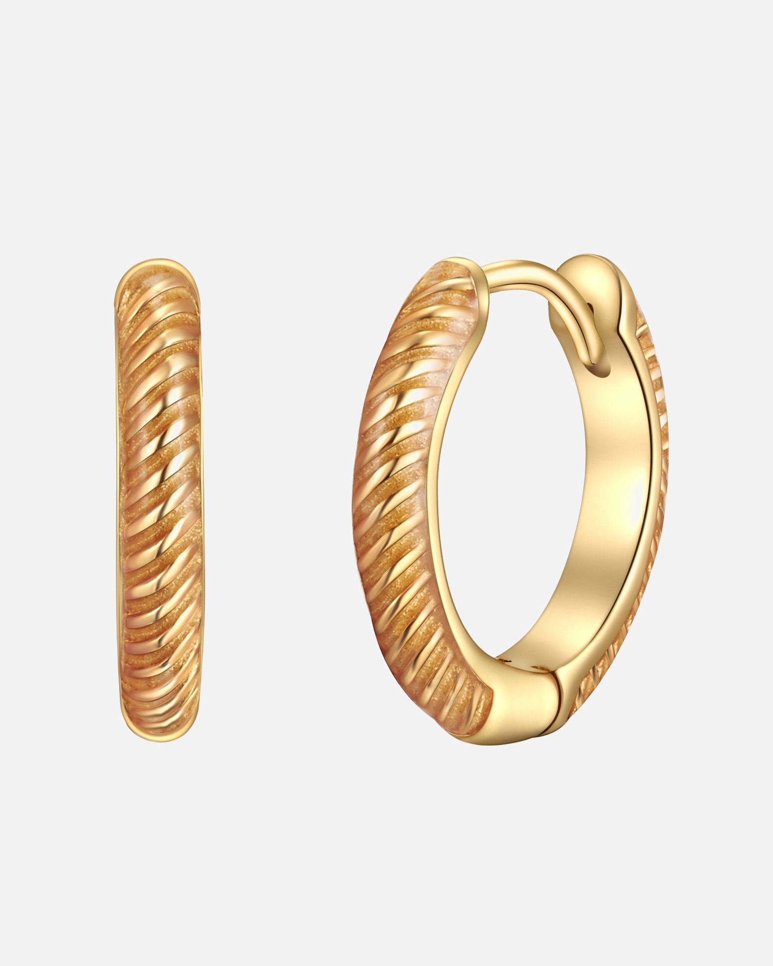 Obrączki dla Kobieta Srebrne kolczyki kreole srebro wysokiej próby żółte złoto 11,4 mm