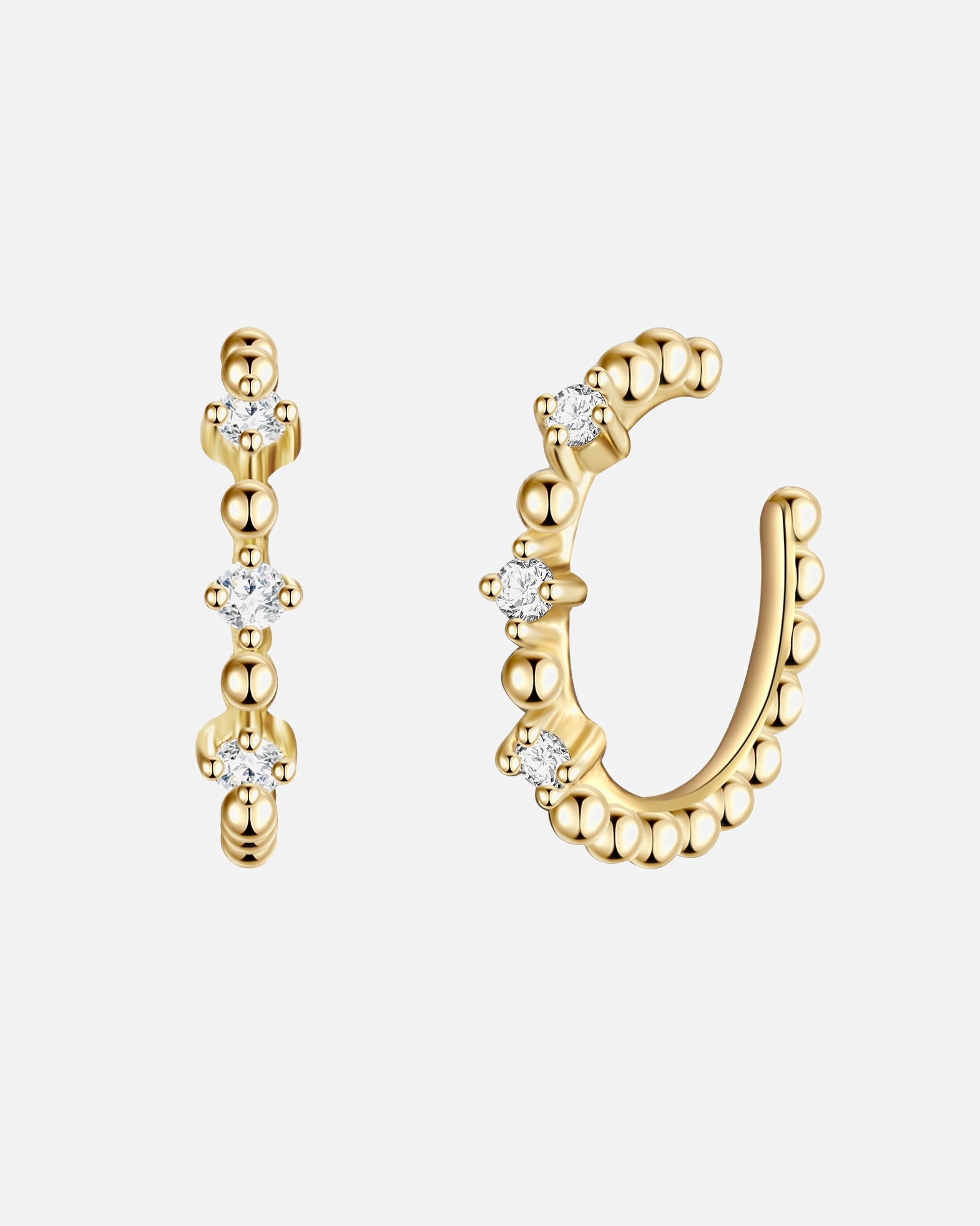 Kolczyki dla Kobieta Glanzstücke München Srebrne klamry na ucho srebro wysokiej próby Cyrkonia żółte złoto 11,9 mm