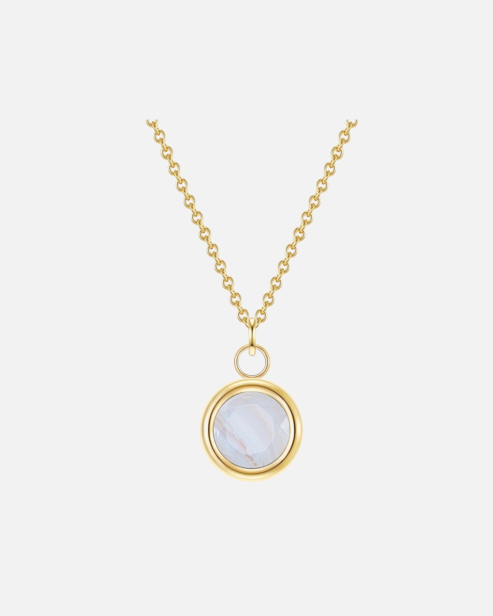 Naszyjnik dla Kobieta Glanzstücke München Naszyjnik srebrny srebro wysokiej próby niebieski koronkowy agat żółte złoto 40,0 cm Basiskette + 5,0 cm Verlängerung