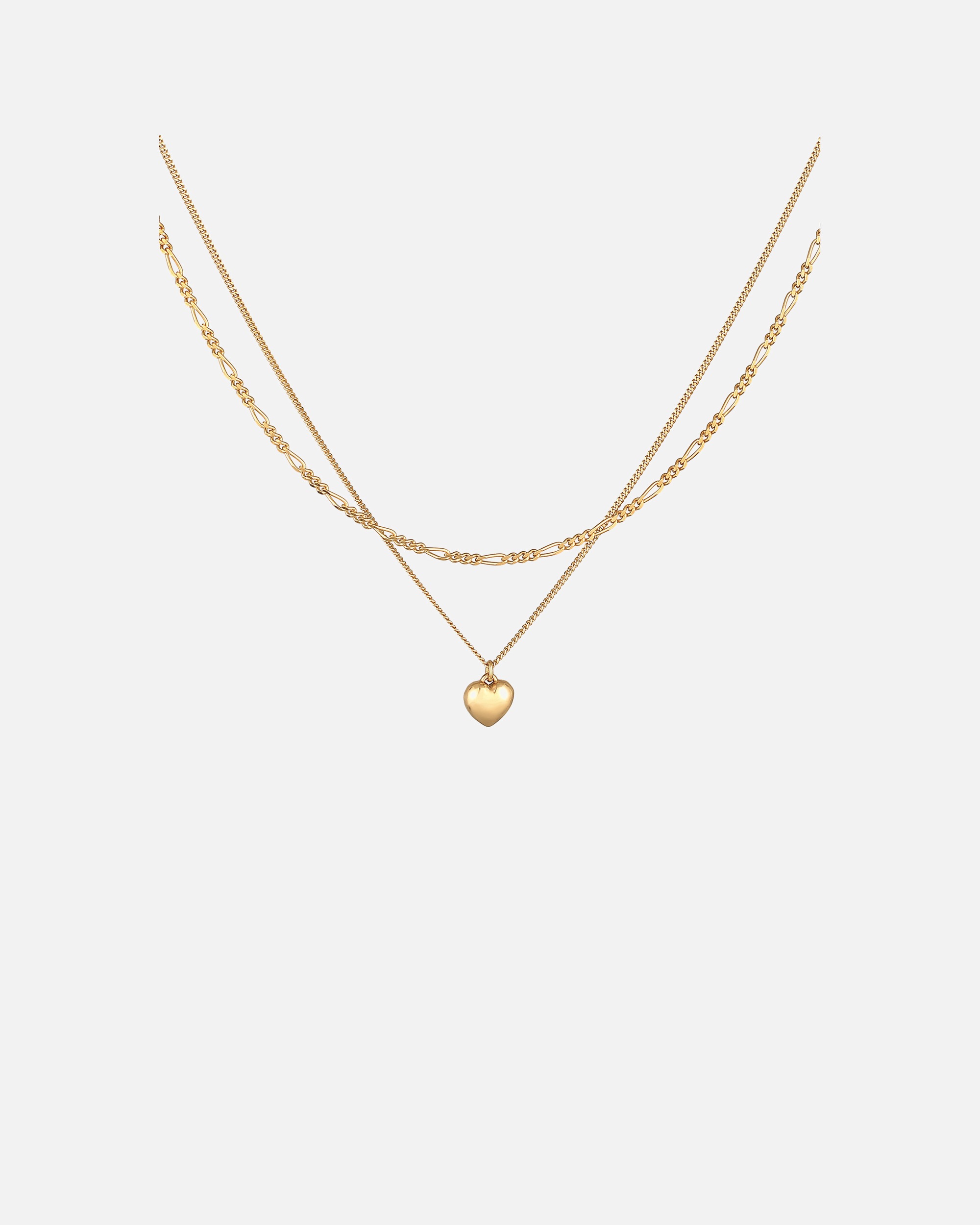 Naszyjnik dla Kobieta Elli Damski wisior warstwowy serce Figaro ze srebra próby 925 Sterling Silver goldfarben