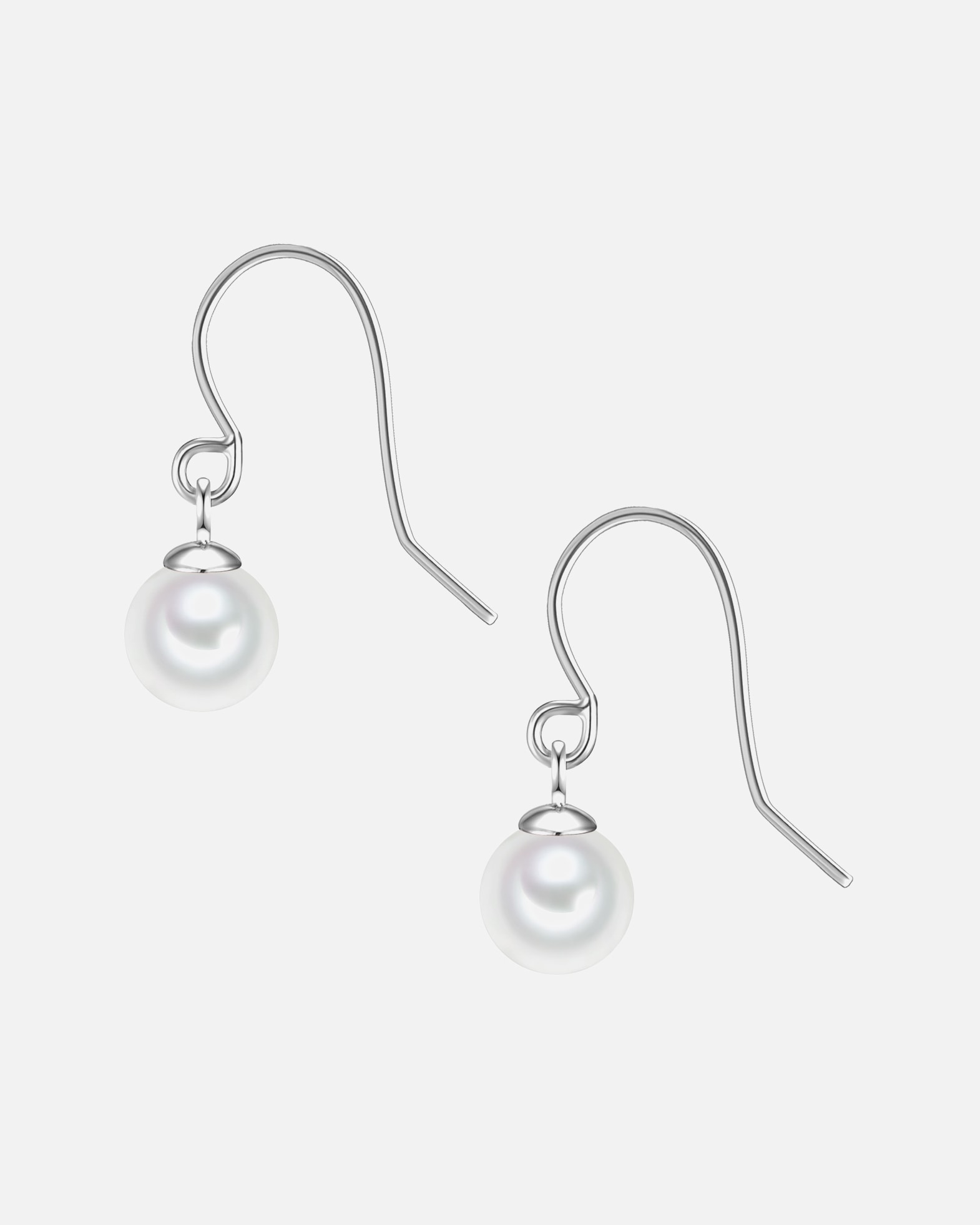 Kolczyki dla Kobieta Glanzstücke München Kolczyki wiszące srebrne srebro wysokiej próby Perła hodowlana słodkowodna różowe złoto 22,5 mm