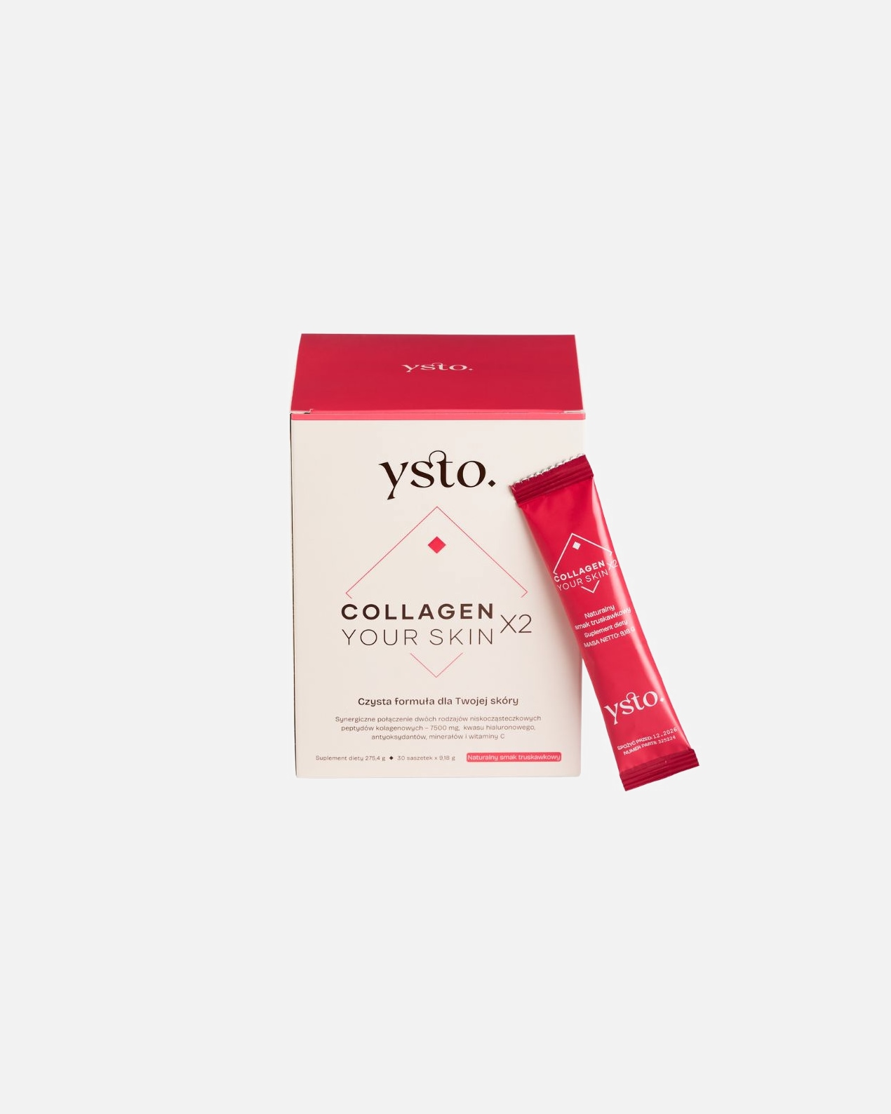 Suplementy na skórę dla Unisex Ysto Default Brand Line Suplement diety kolagen Your Skin w proszku truskawka