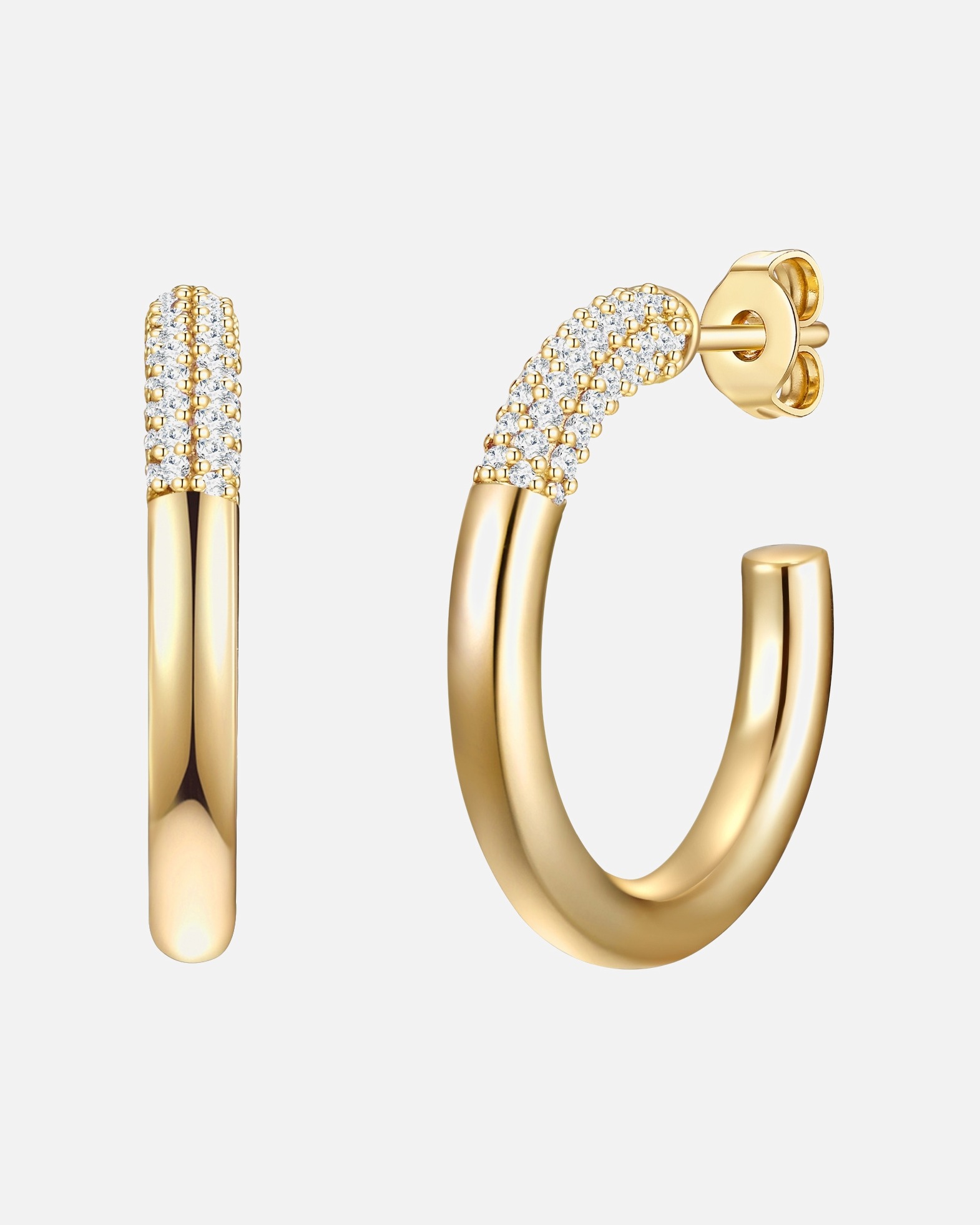 Obrączki dla Kobieta Kolczyki z Srebro wysokiej próby w Żółte złoto 23,1 mm