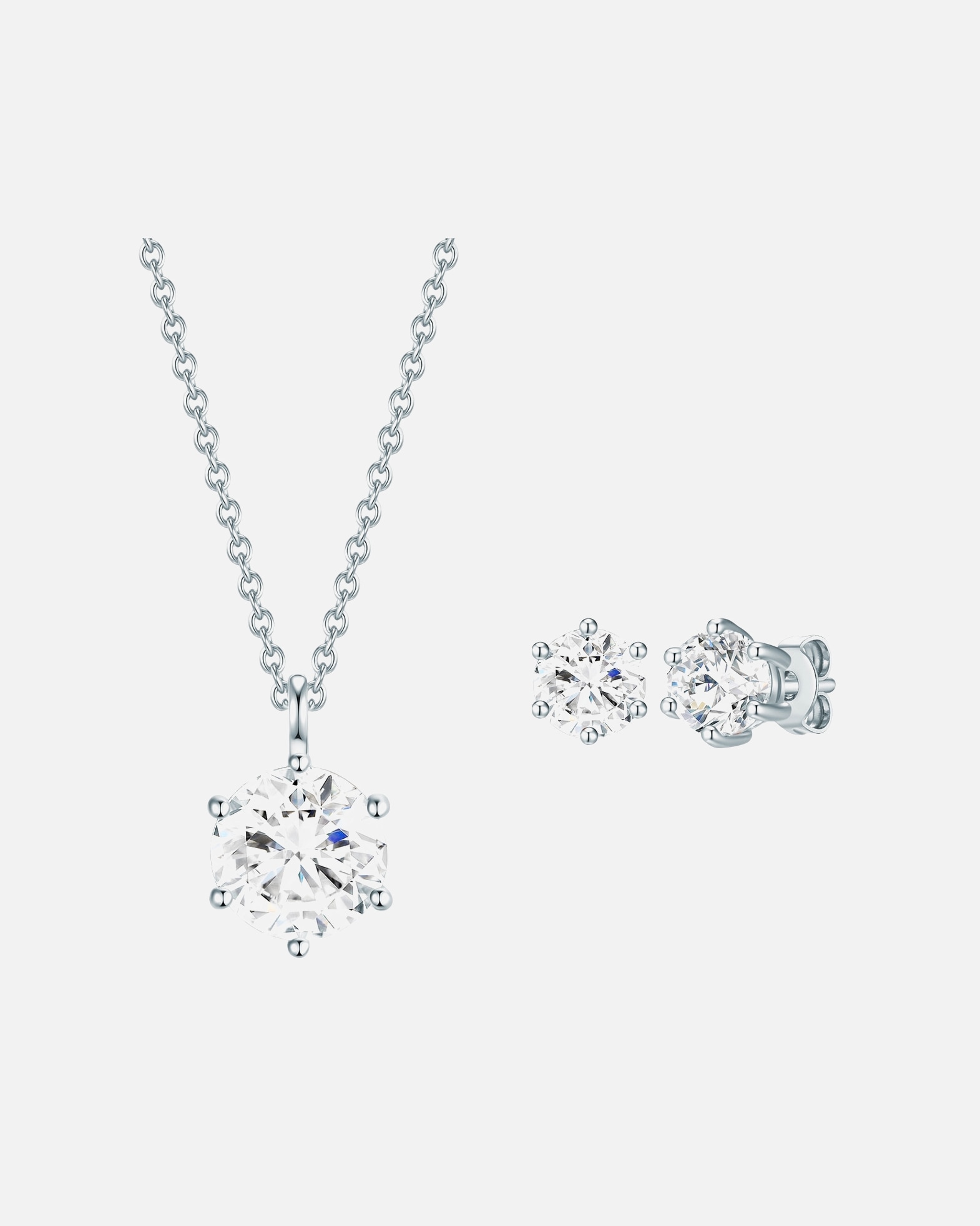Ozdoby dla Kobieta Komplet z kryształami Swarovski® srebro wysokiej próby zdobiony kryształkami Swarovski® srebrny 13,9 mm