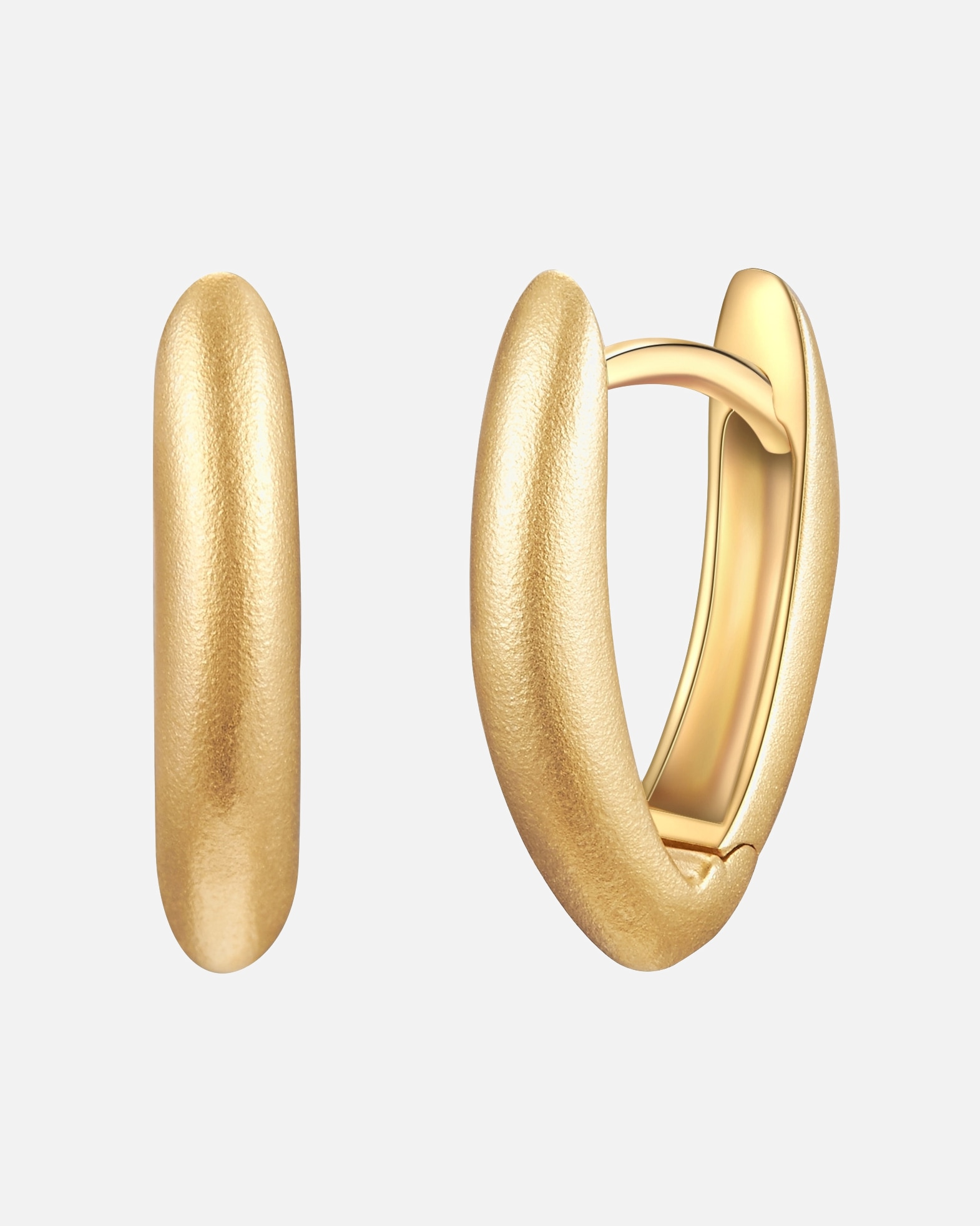 Obrączki dla Kobieta Kolczyki z Srebro wysokiej próby w Żółte złoto 14,2 mm