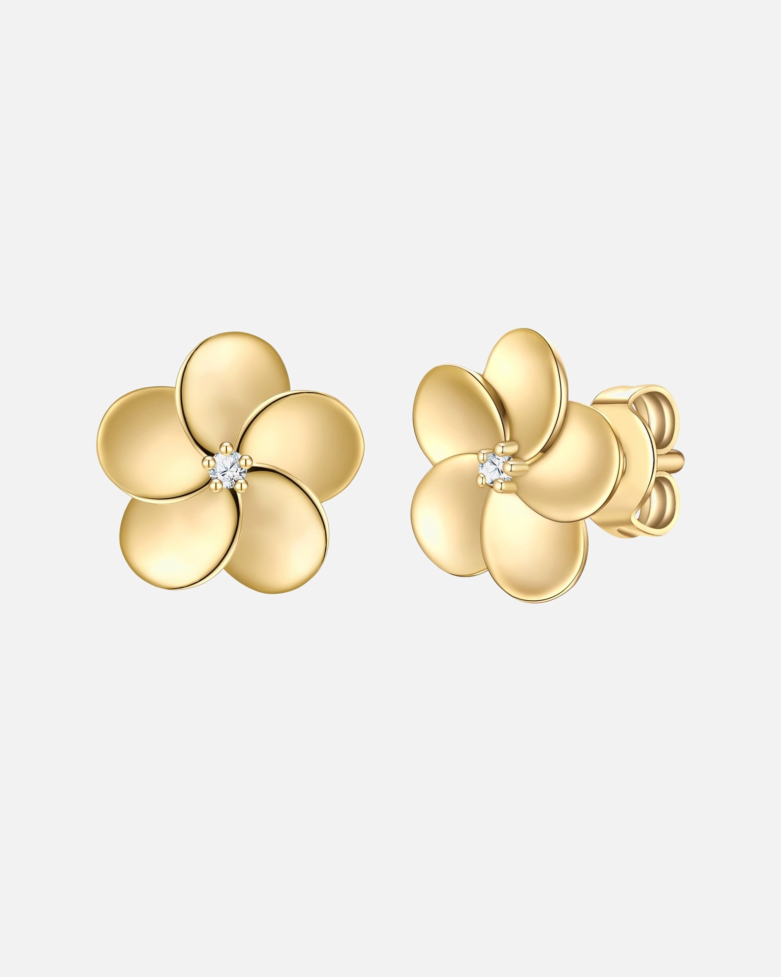 Kolczyki dla Kobieta Rafaela Donata Kolczyki Kwiat z Srebro wysokiej próby w Żółte złoto 9,8 mm