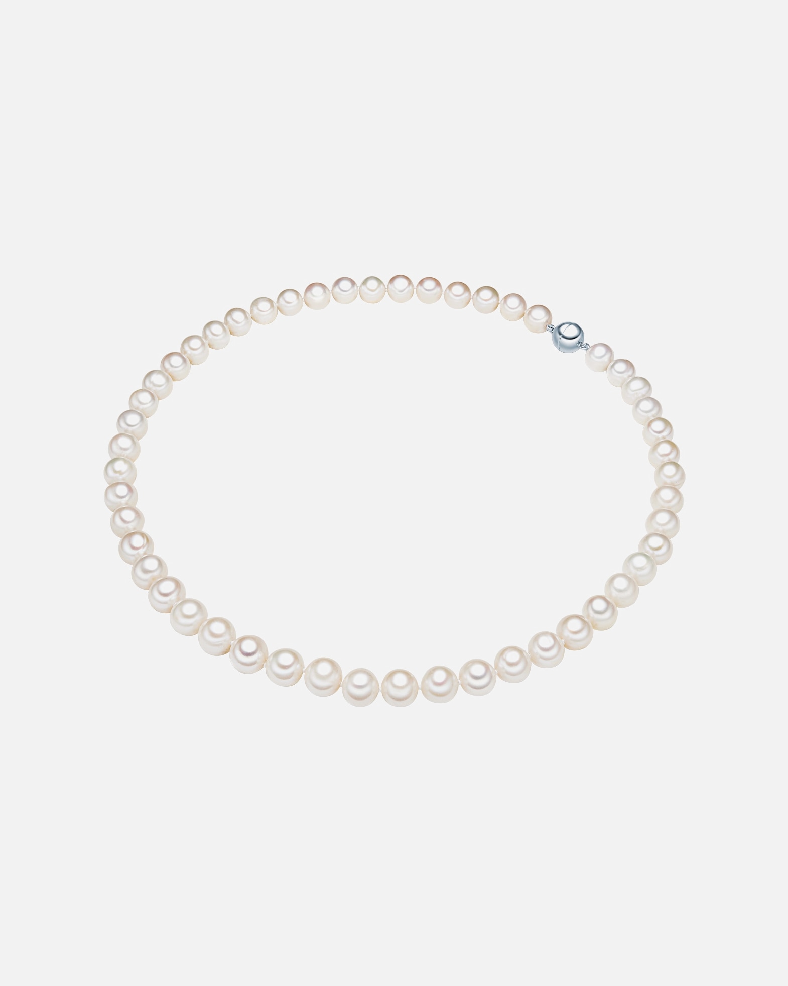 Naszyjnik dla Kobieta Valero Pearls Naszyjnik srebrny srebro wysokiej próby Perła hodowlana słodkowodna srebrny 45 cm