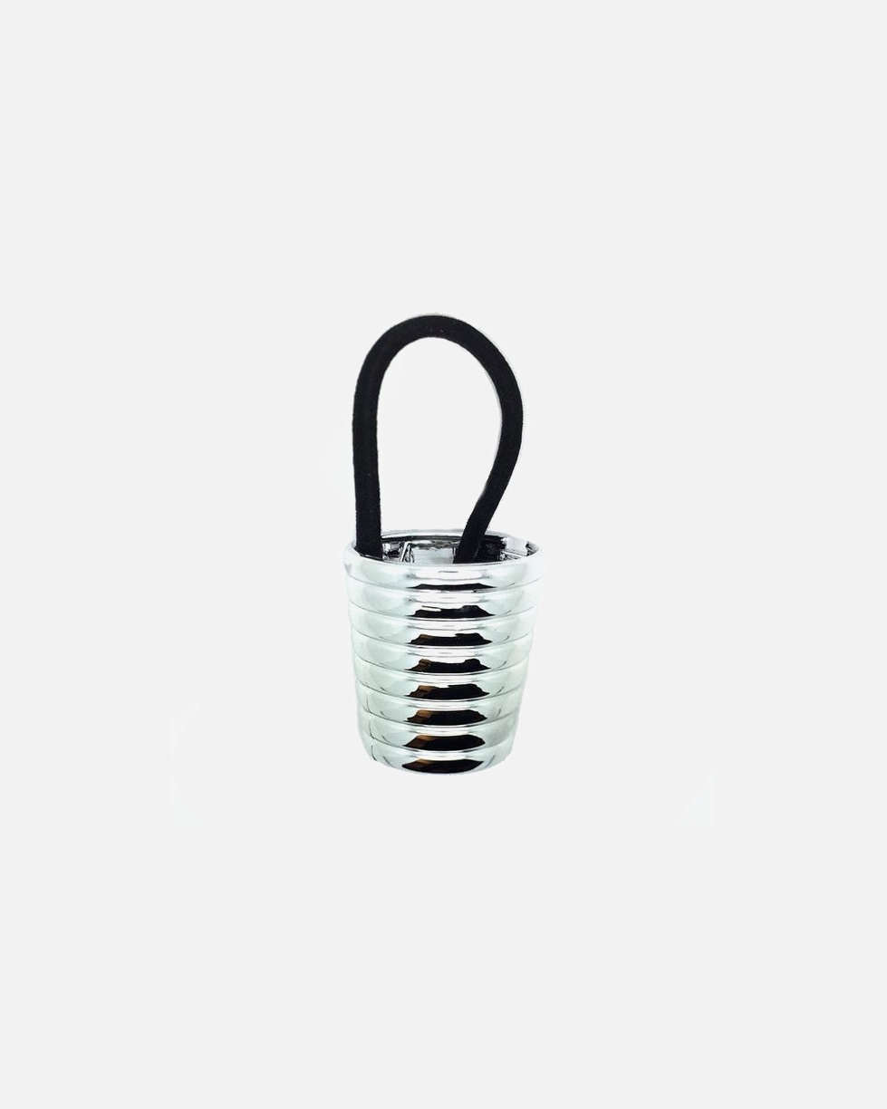 Gumka do włosów dla Kobieta SOHO Klamra na kucyk do włosów z rowkami Srebrny