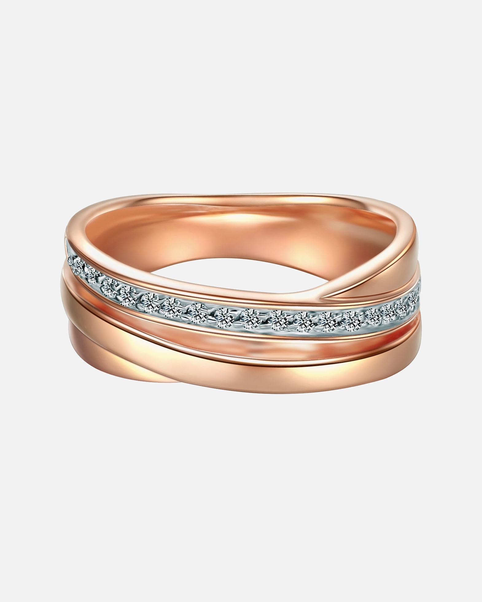 Pierścionek dla Kobieta Trilani Pierścionek z Srebro wysokiej próby w Różowy złoty 50