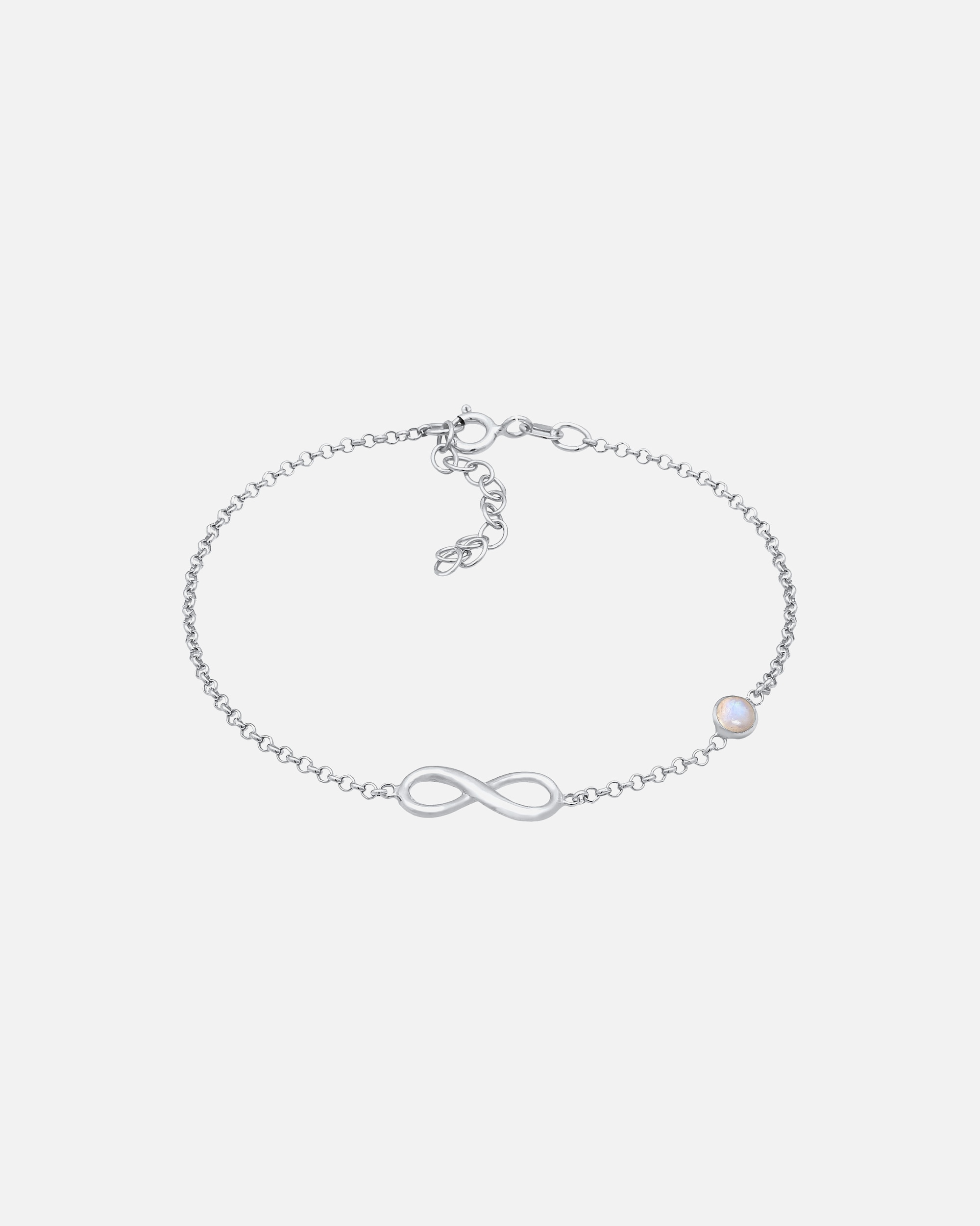 Bransoletka dla Kobieta Elli Damski soliter Infinity Symbol z kamieniem księżycowym w srebrze 925 Sterling Silver silberfarben