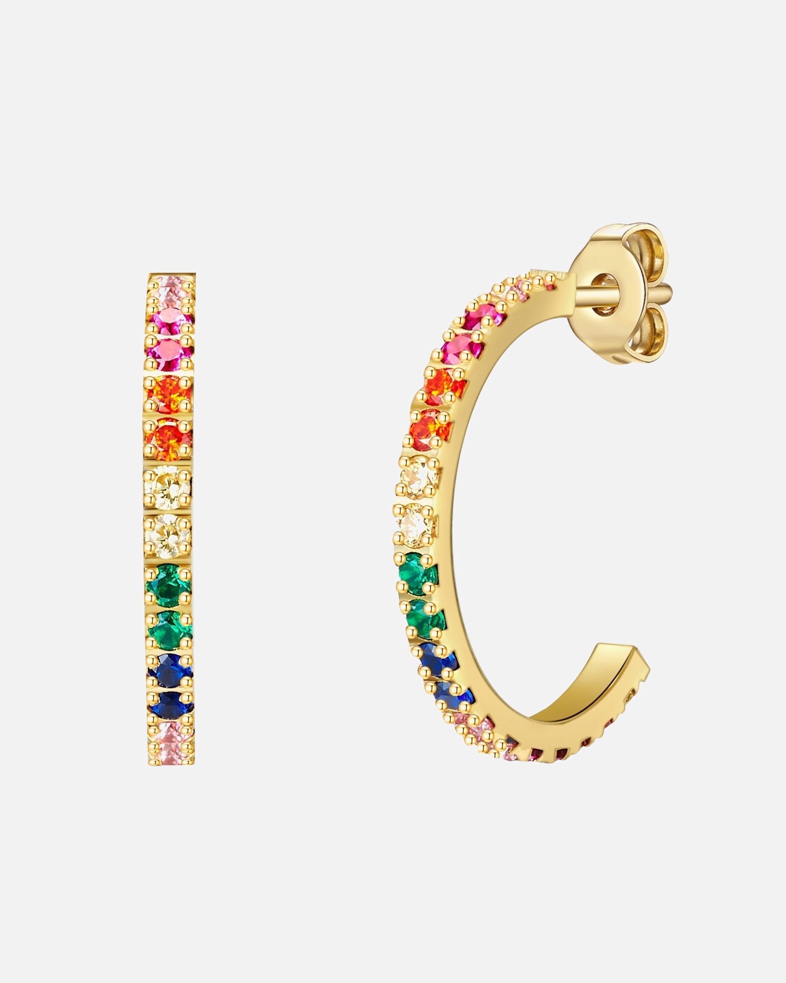 Obrączki dla Kobieta Kolczyki kreole ze stali szlachetnej Stal szlachetna Cyrkonia żółte złoto 22,3 mm